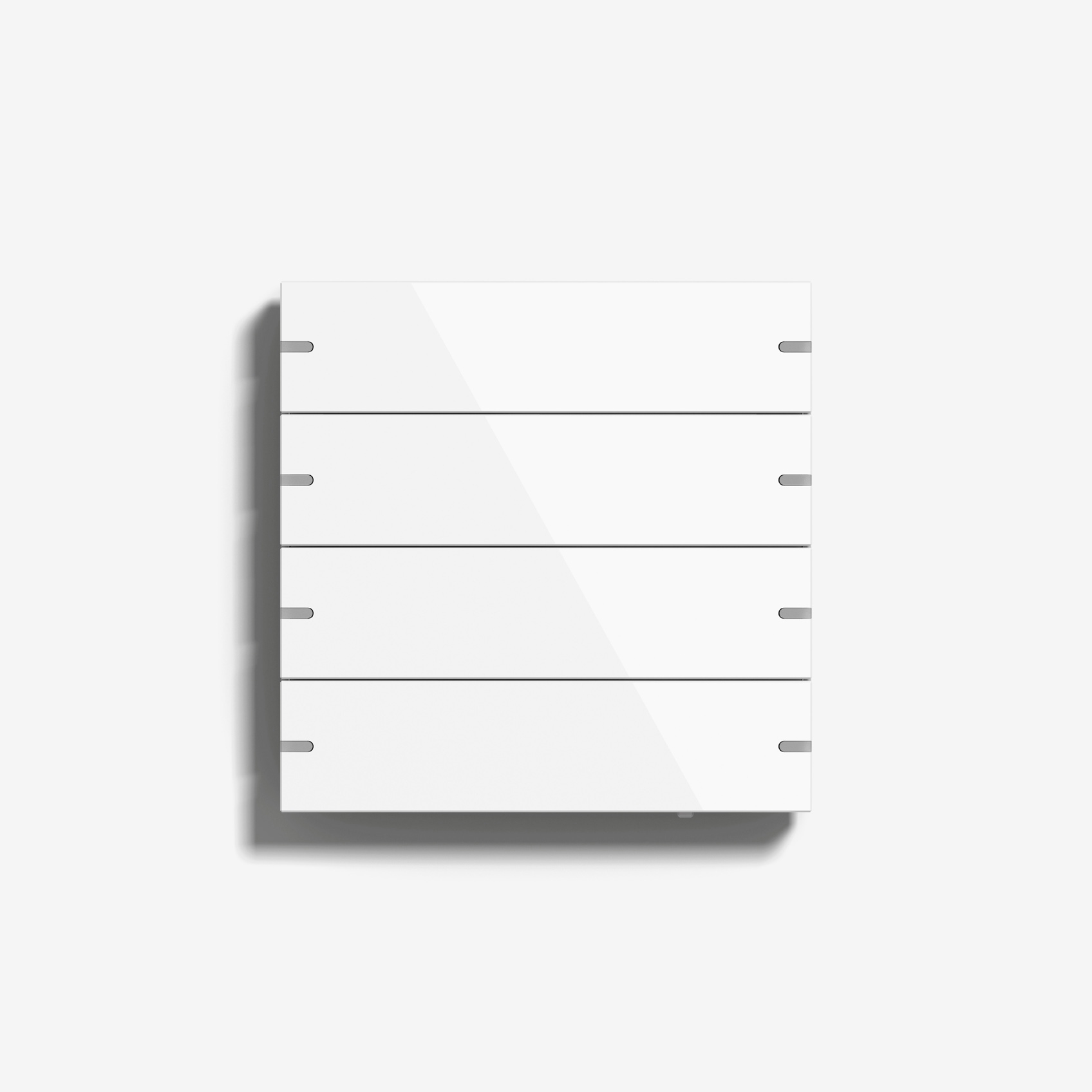 Smart Home/ Smart Building | Pushbutton Sensor 4 | Pure white glossy (varnished)