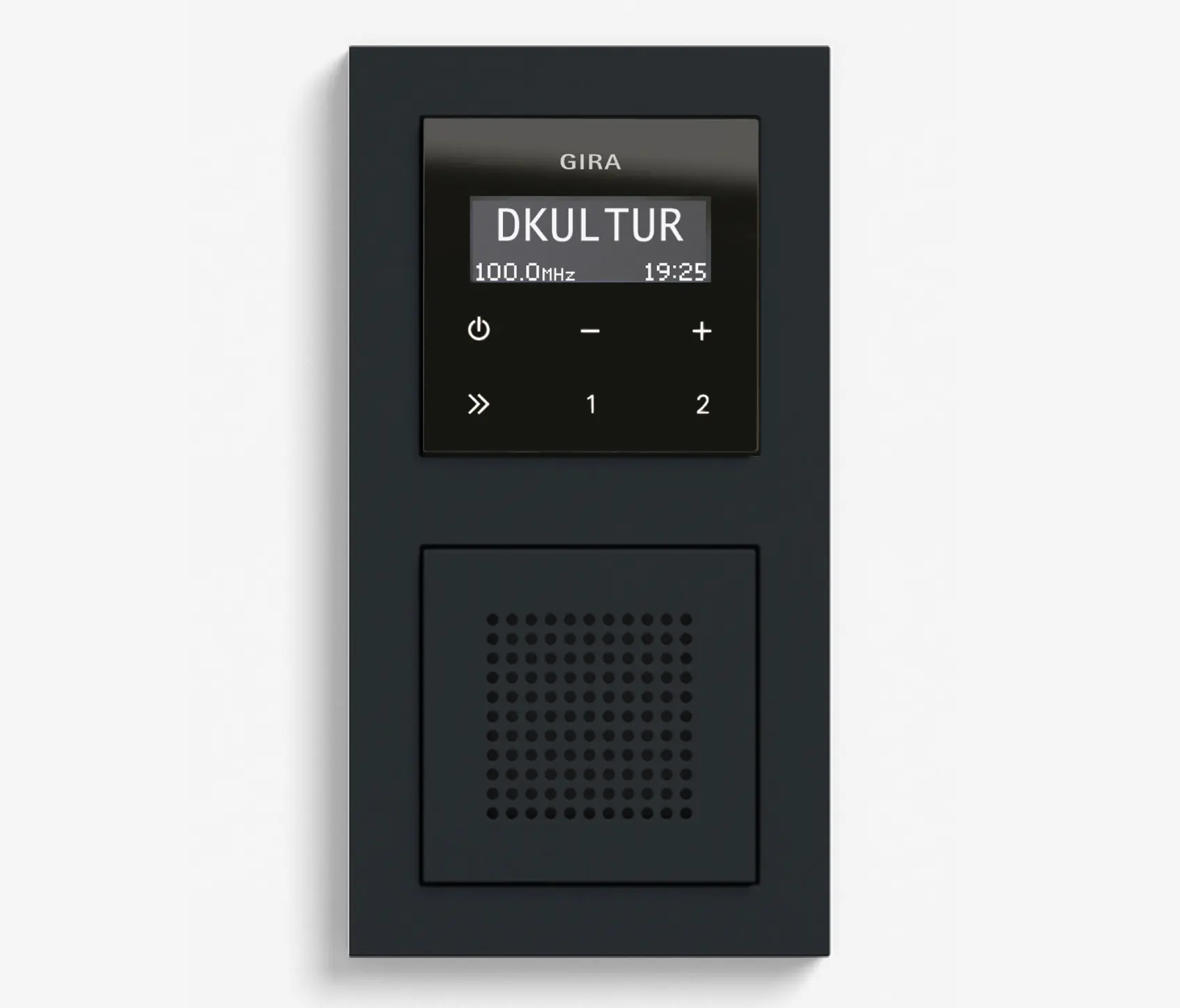 Gira - Entertainment | RDS flush-mounted radio with a speaker | Black glass appearance (including E2)
