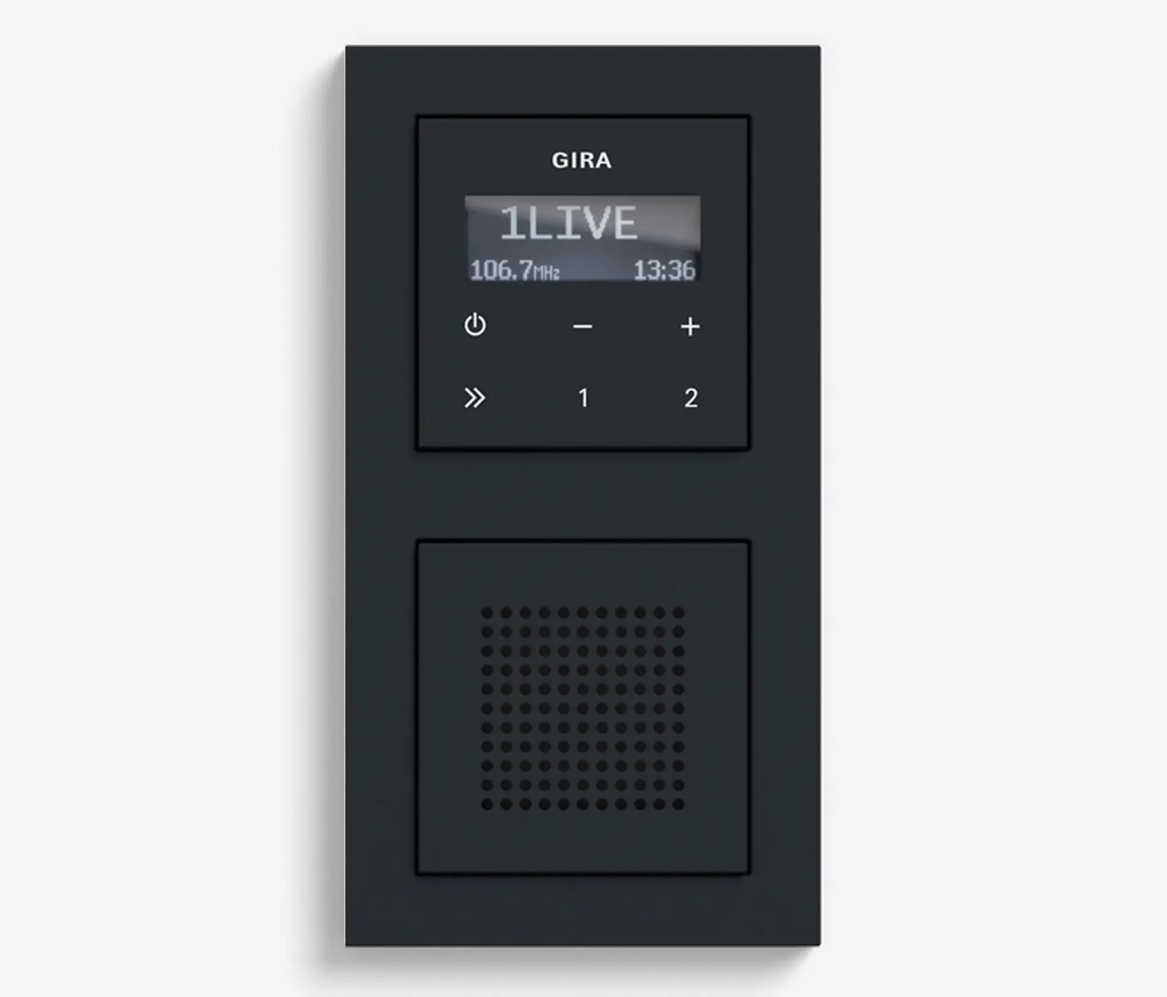 Gira - Entertainment | RDS flush-mounted radio with a speaker | Black matt (including E2)
