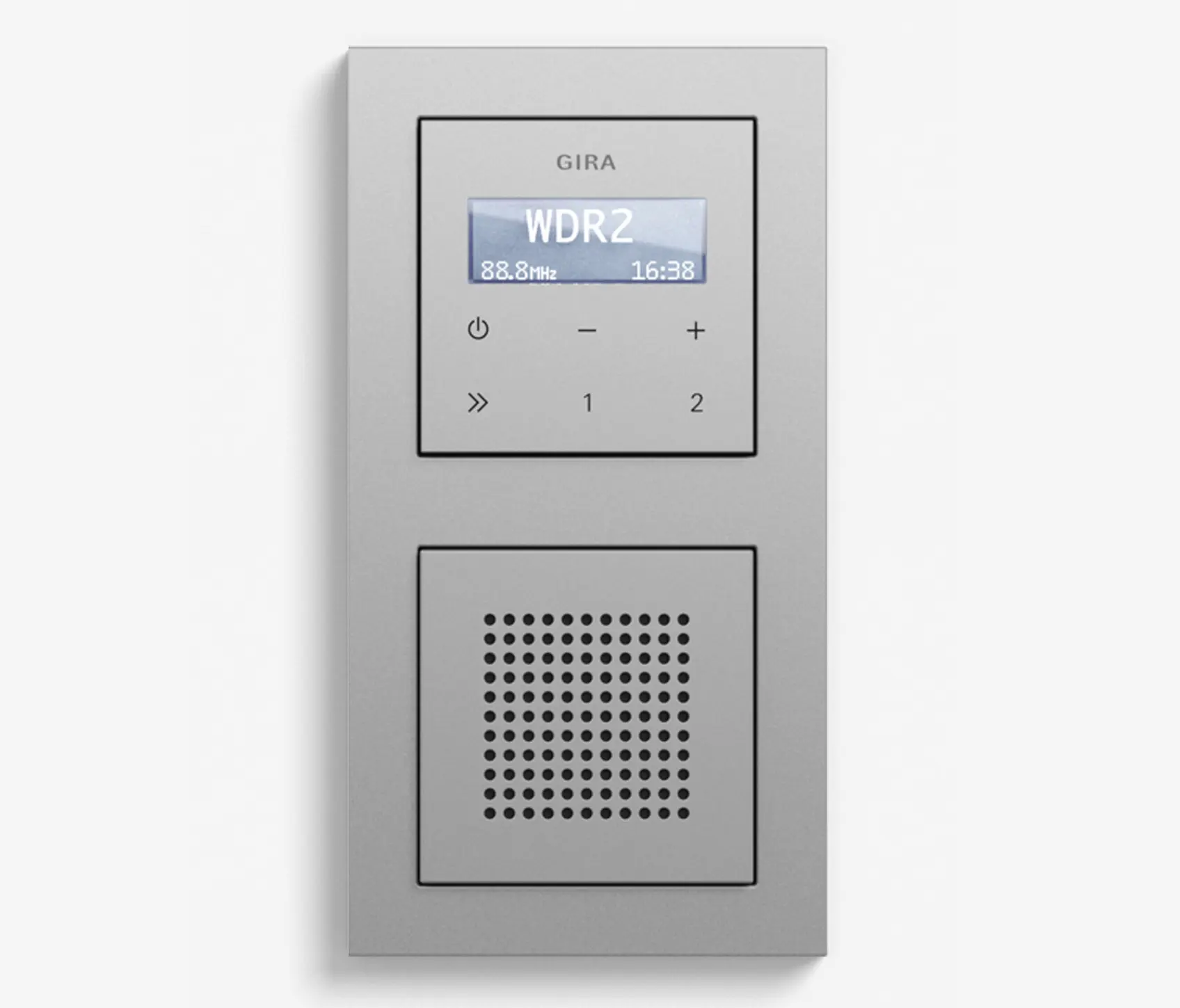 Gira - Entertainment | RDS flush-mounted radio with a speaker | Colour aluminium (including E2)