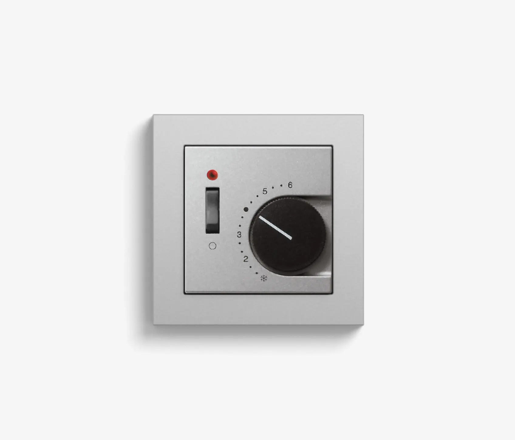 Gira - Heating and Temperature | Room temperature controller with NC contact | 1-way switch and control light, colour aluminium (including E2)