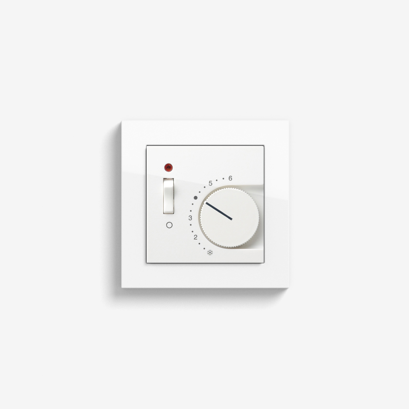 Heating and Temperature | Room temperature controller with NC contact | 1-way switch and control light, pure white glossy (including E2)