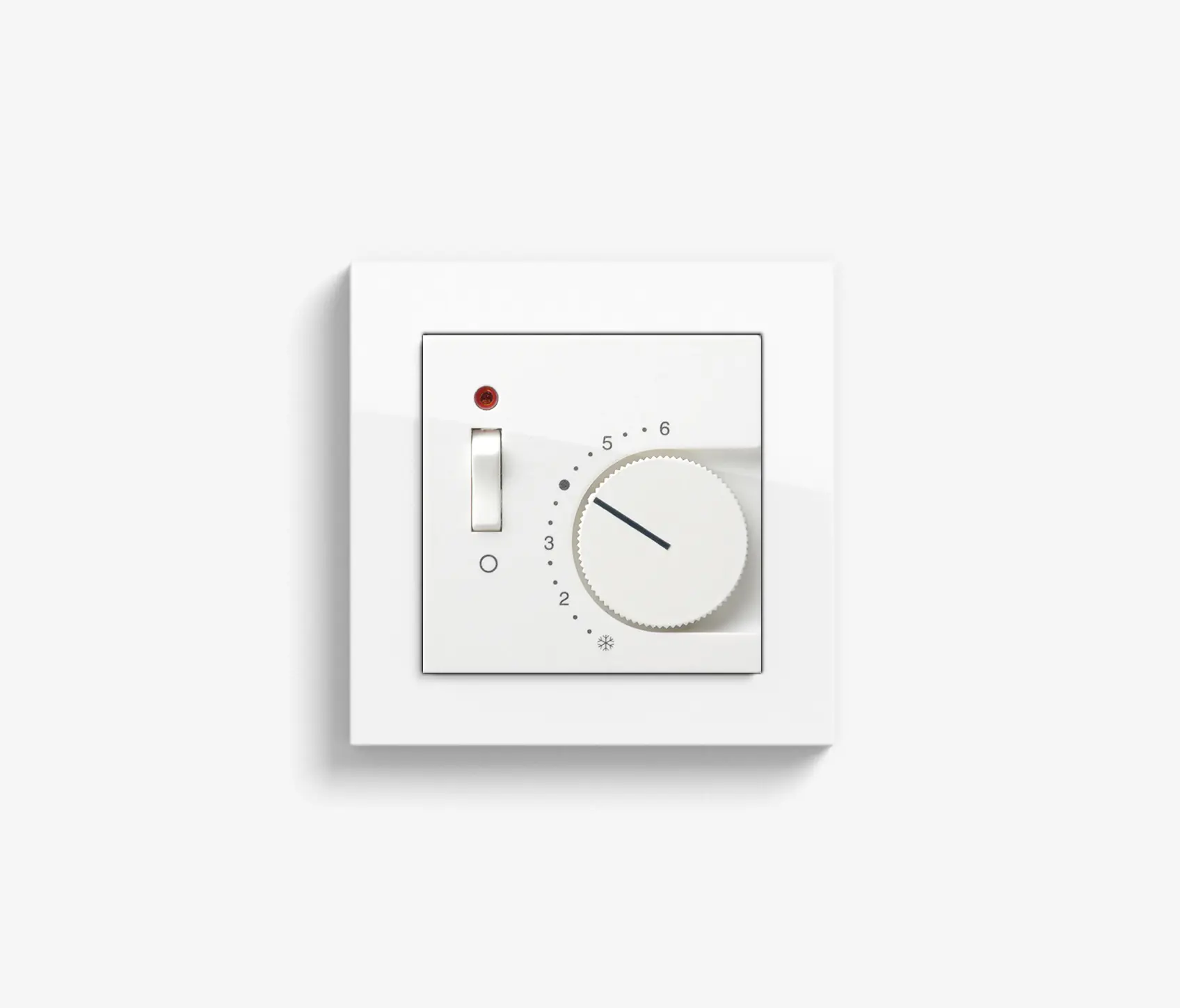 Gira - Heating and Temperature | Room temperature controller with NC contact | 1-way switch and control light, pure white glossy (including E2)