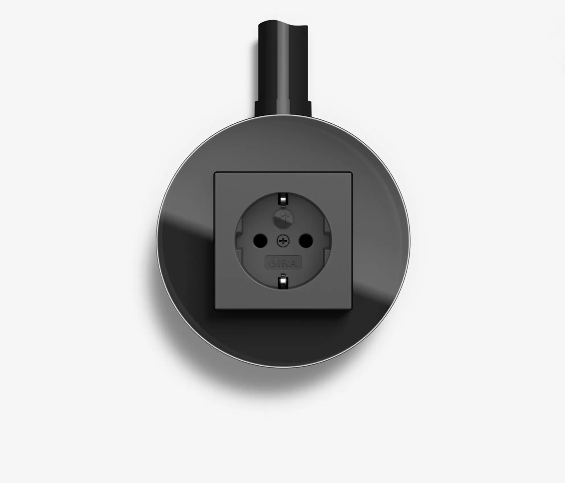 Gira - Studio | Socket Glass black, surface-mounted