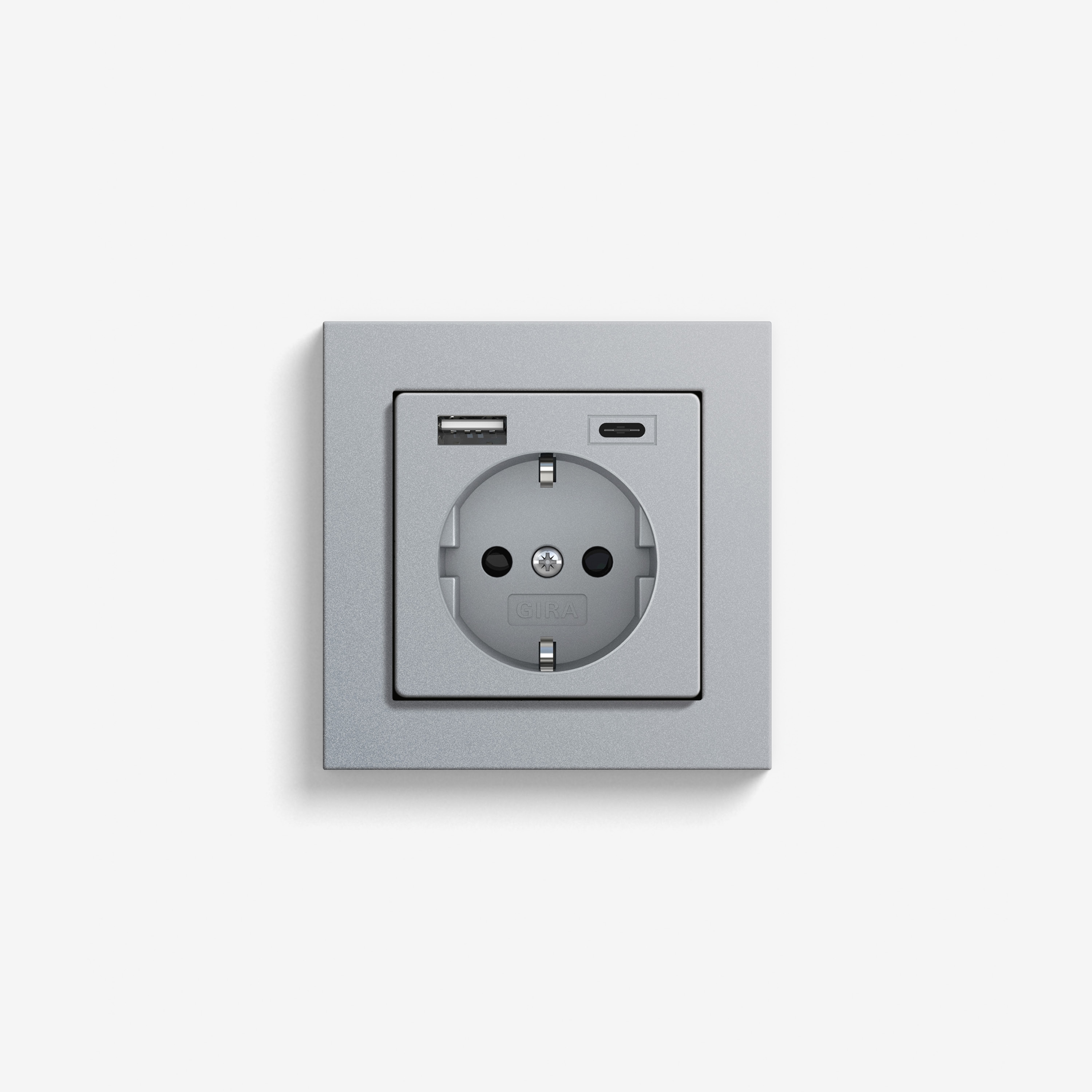 E2 | USB socket outlet Colour aluminium