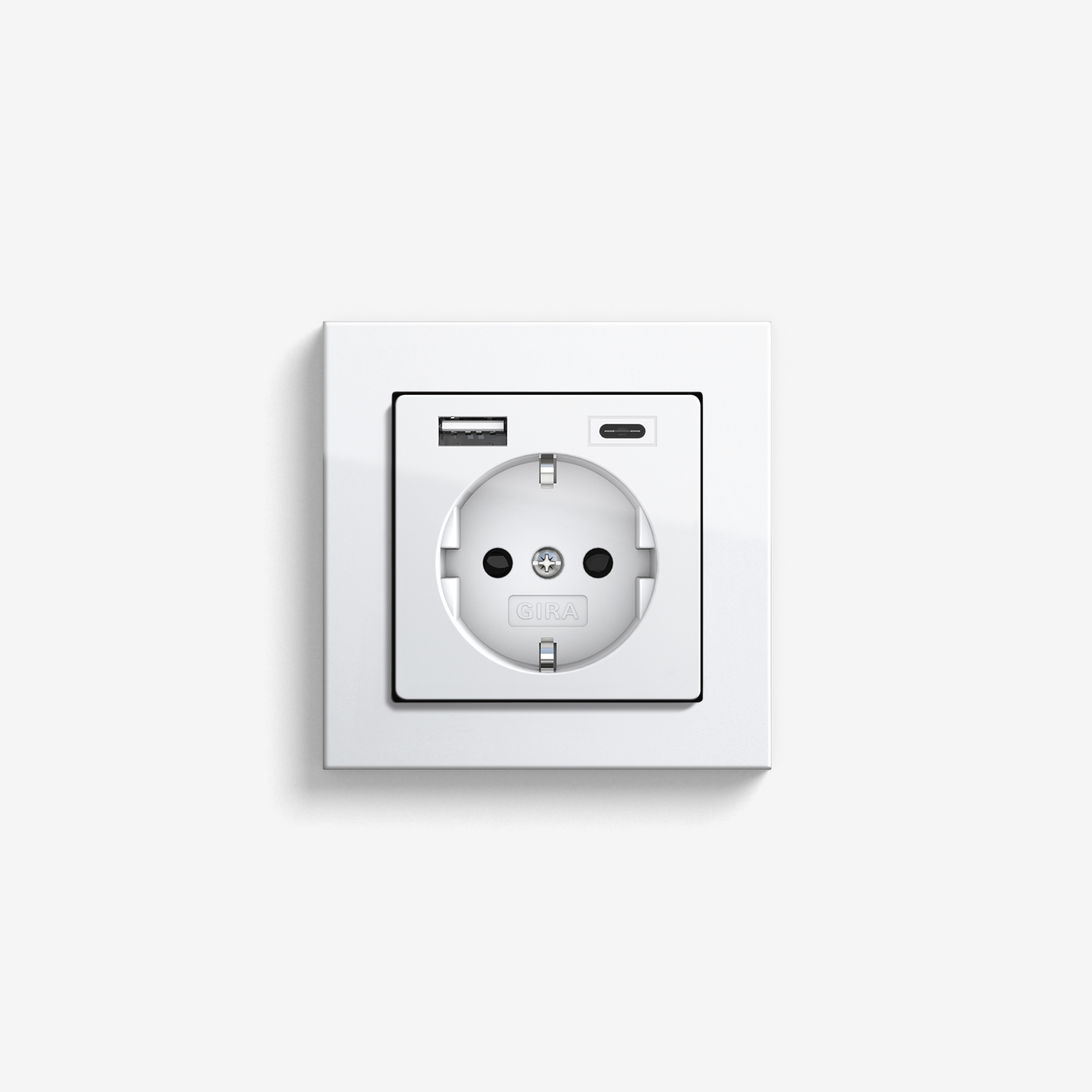 E2 | USB socket outlet Pure white glossy