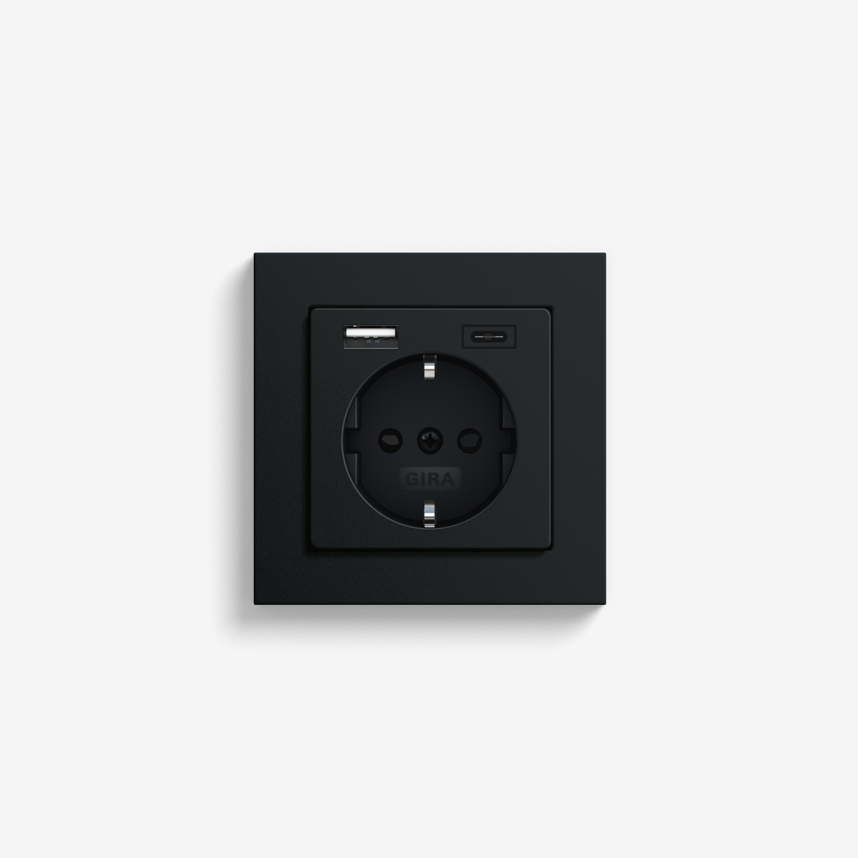 E2 | USB socket outlet Black matt