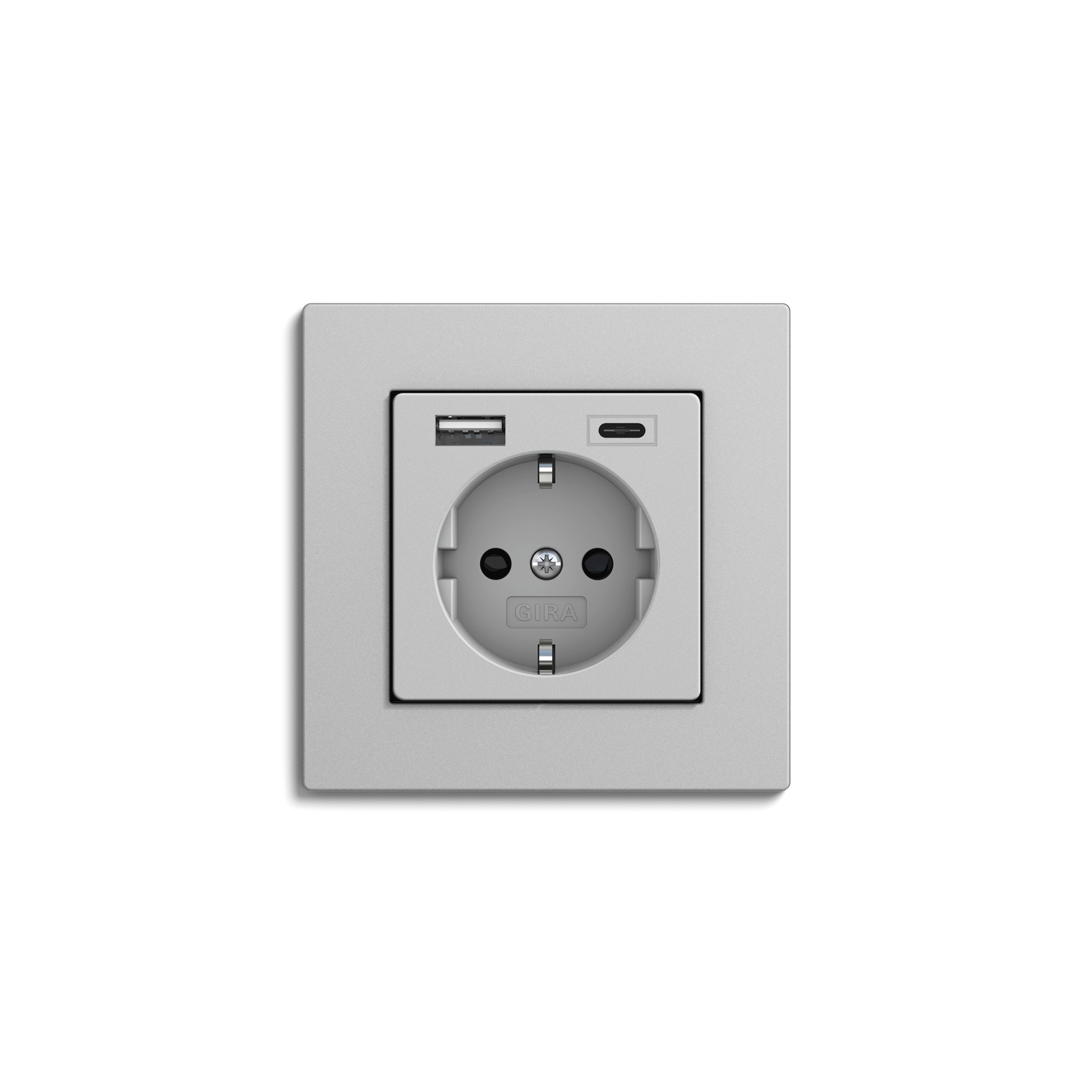 E2 I Flat installation | USB socket outlet Grey matt