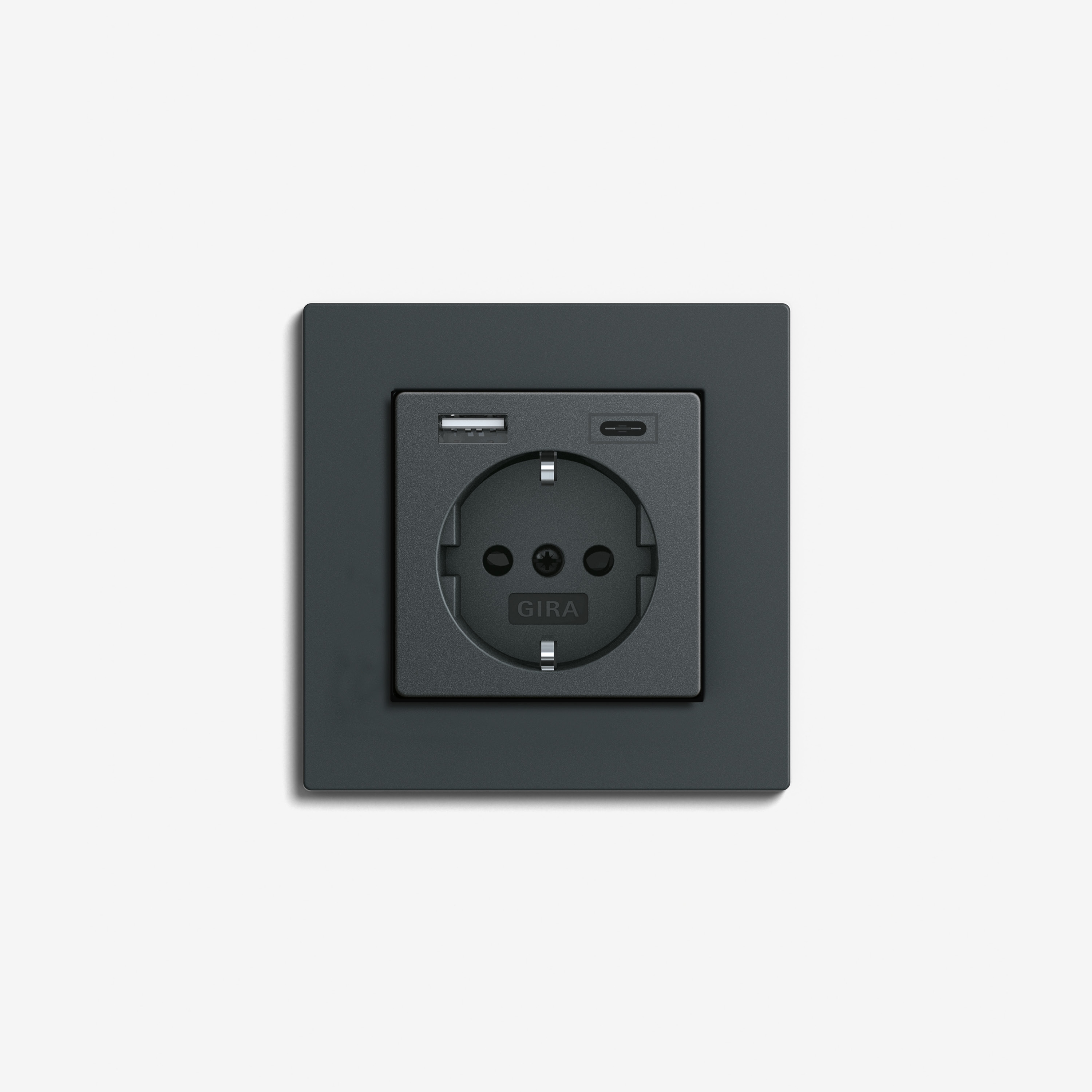 Display product E2 I Flat installation | USB socket outlet Anthracite from manufacturer Gira