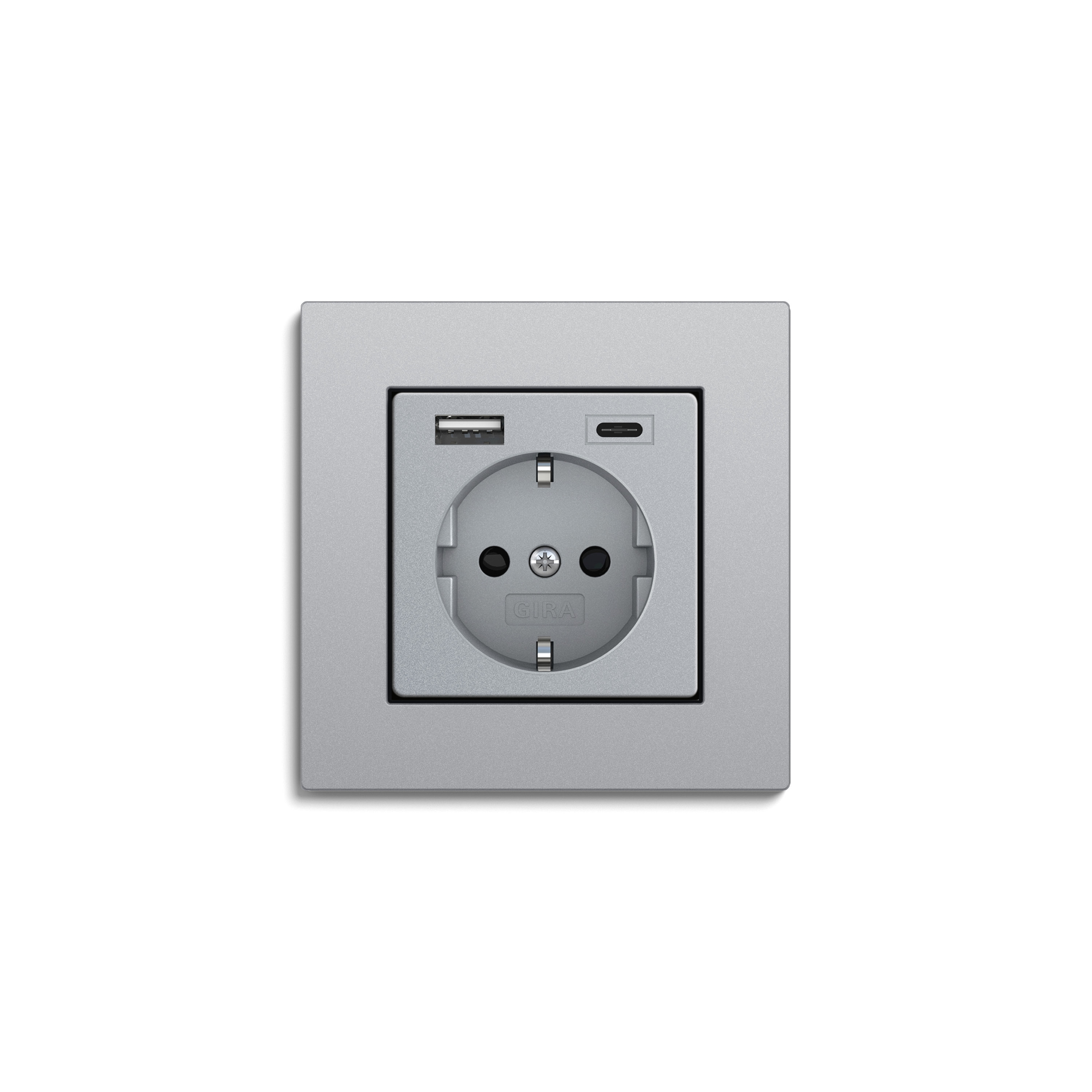 E2 I Flat installation | USB socket outlet Colour aluminium
