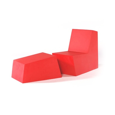 Primary Solo with Ottoman red