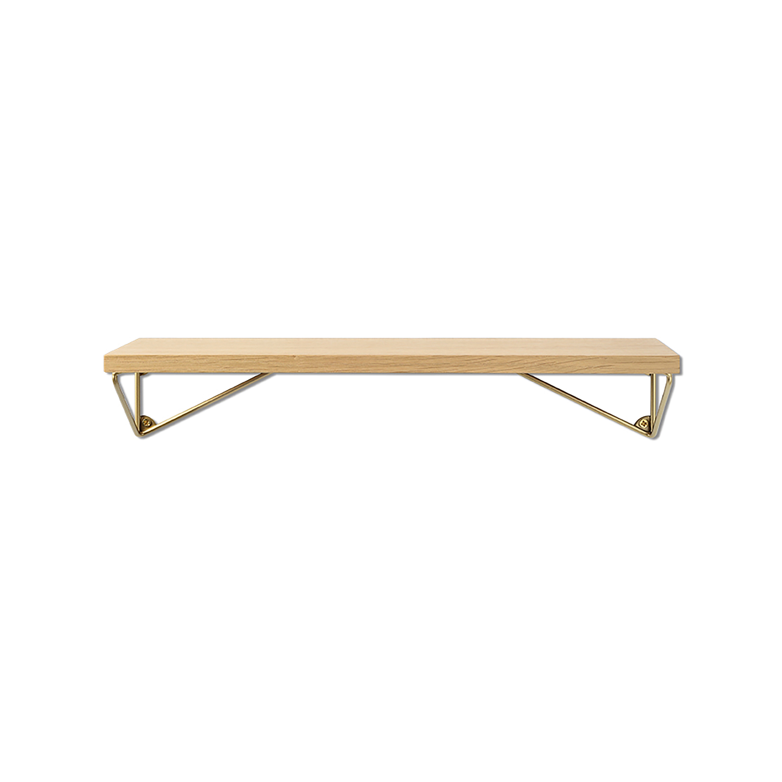 Pythagoras | XS oak/brass matte (shelf + brackets)