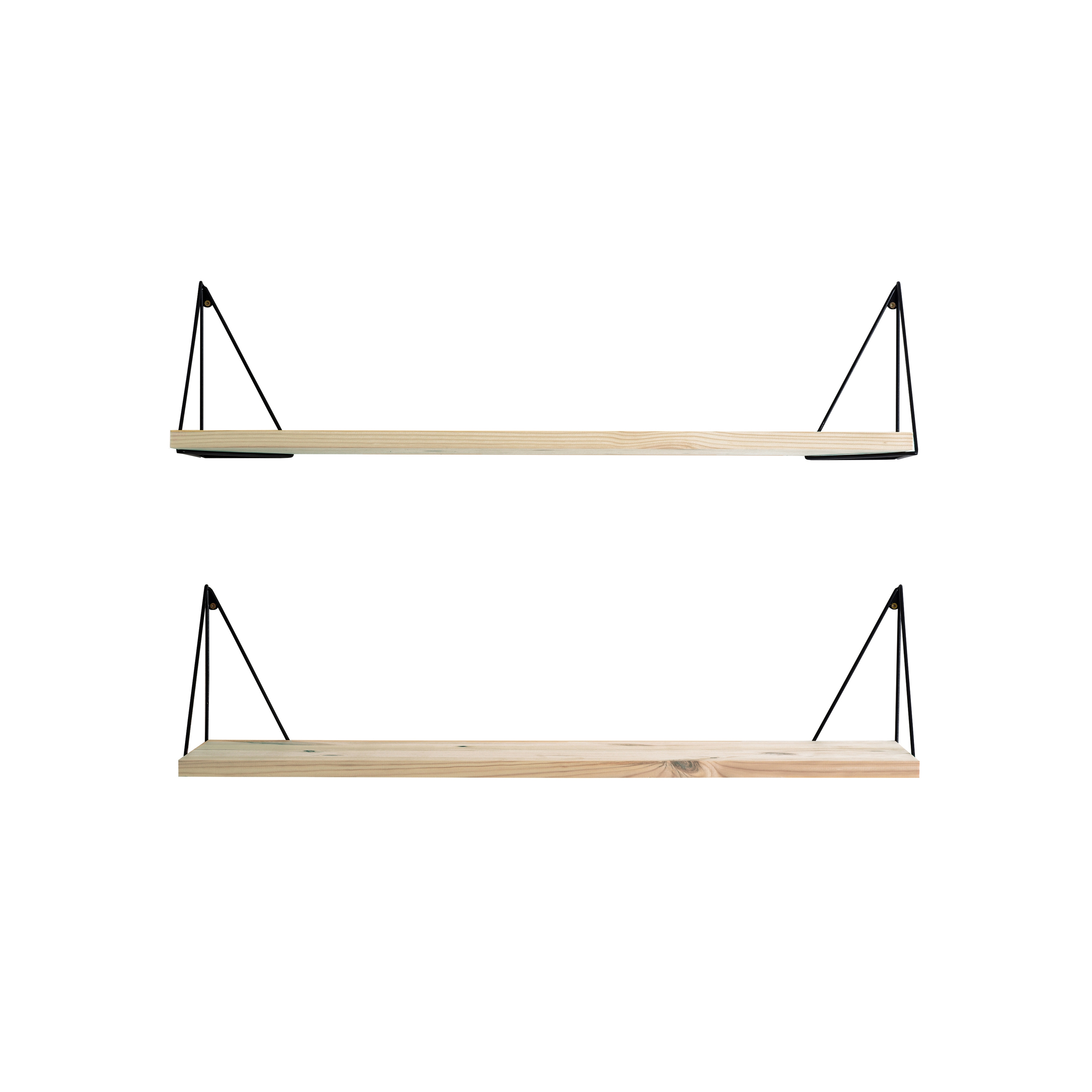 Mostra il prodotto Pythagoras | Play pine/black (2 shelves + 2 pairs of brackets) del produttore Maze