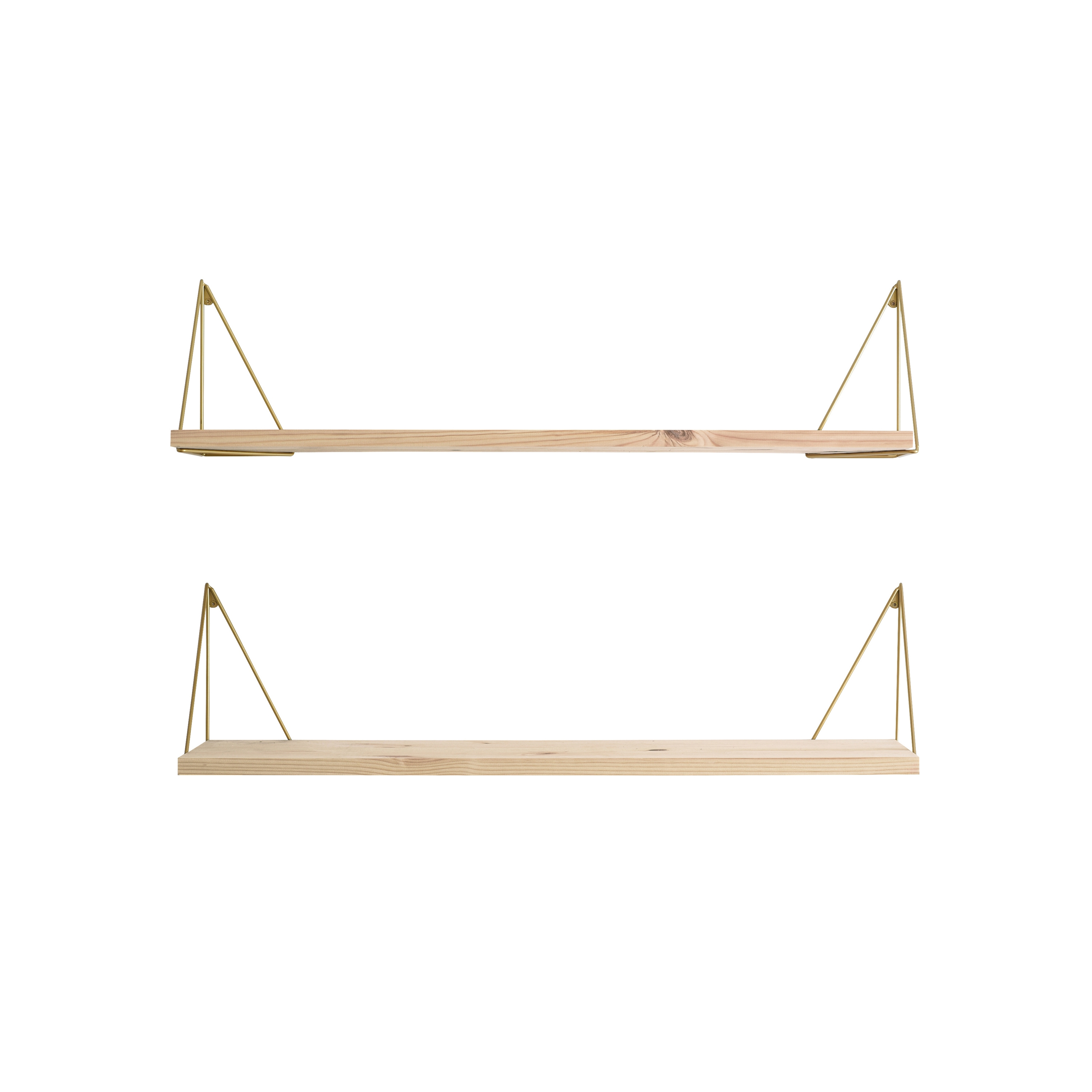 Pythagoras | Play pine/brass (2 shelves + 2 pairs of brackets)