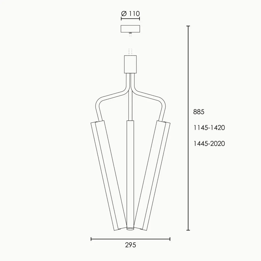 RUBN  - Angel 3 500 Chandelier - Steel (Height 885mm)