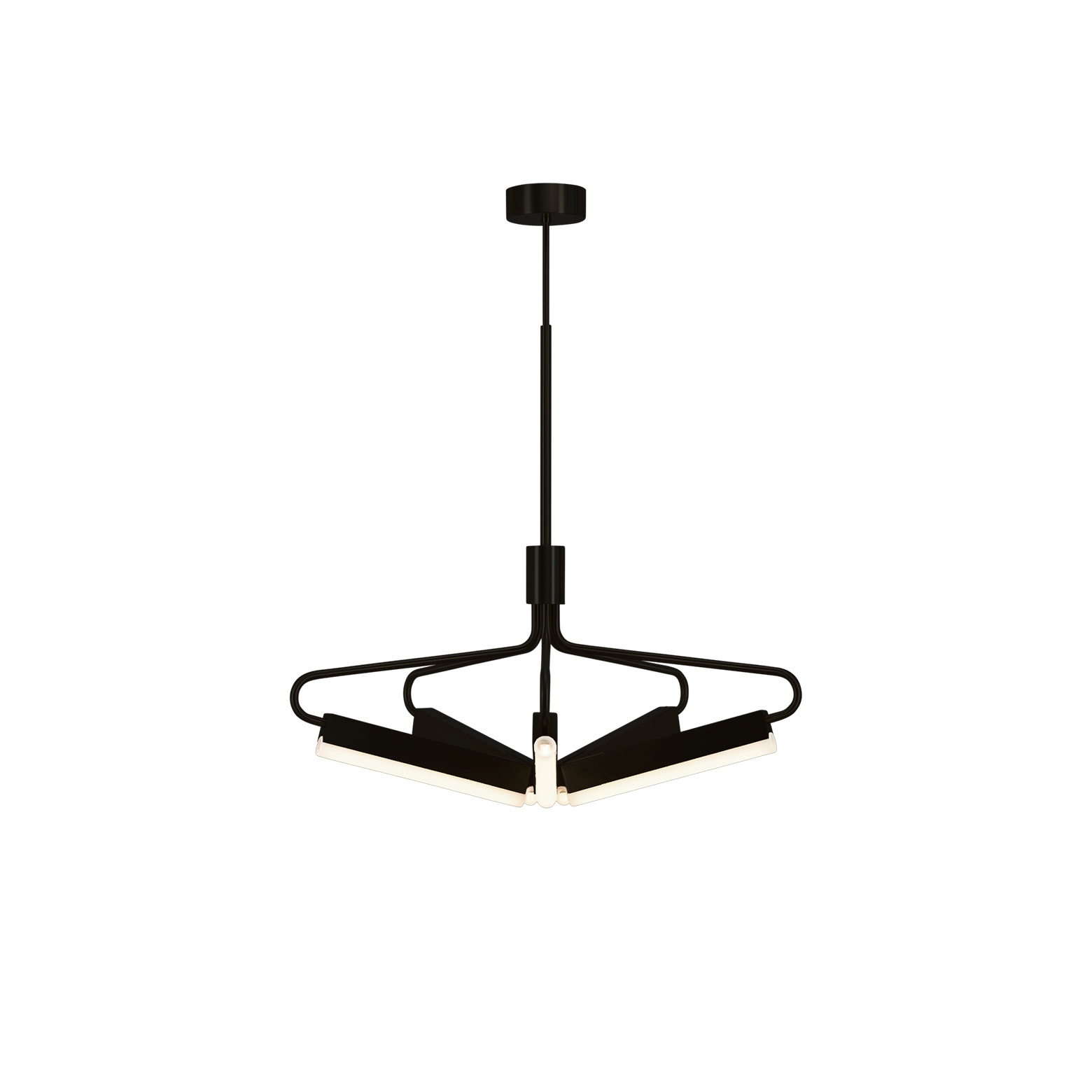 Angel 5 300 Chandelier - Wide - Black (Height 710-985mm)