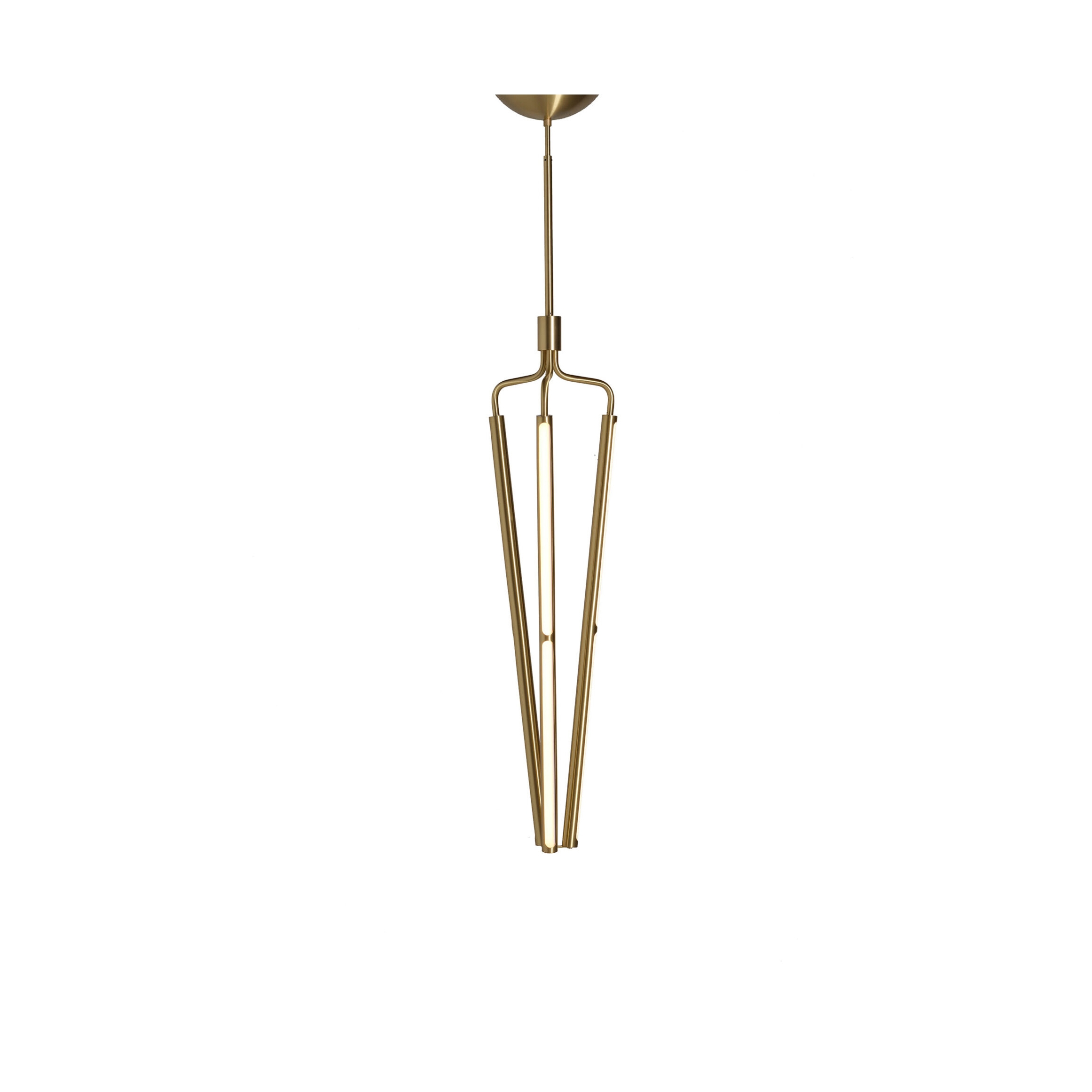 Display product Bloomsbury 3 Chandelier – Long - Brass (Height 1355-1630mm) from manufacturer RUBN 