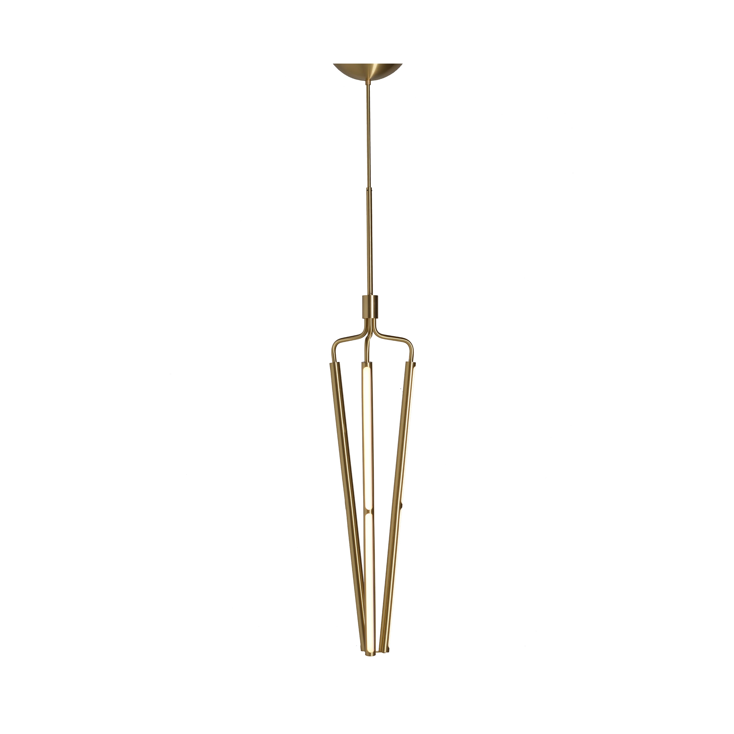 Bloomsbury 3 Chandelier – Long - Brass (Height 1655-2230mm)