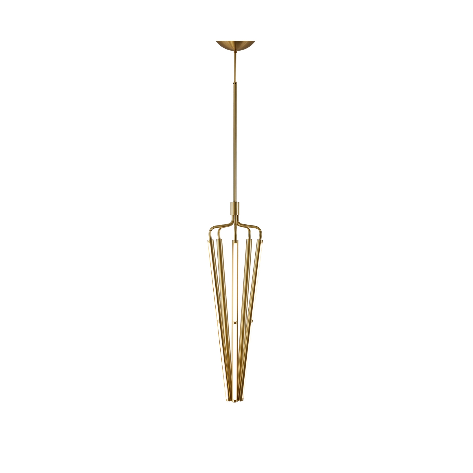 Bloomsbury 5 Chandelier – Long - Brass (Height 1355-1630mm)