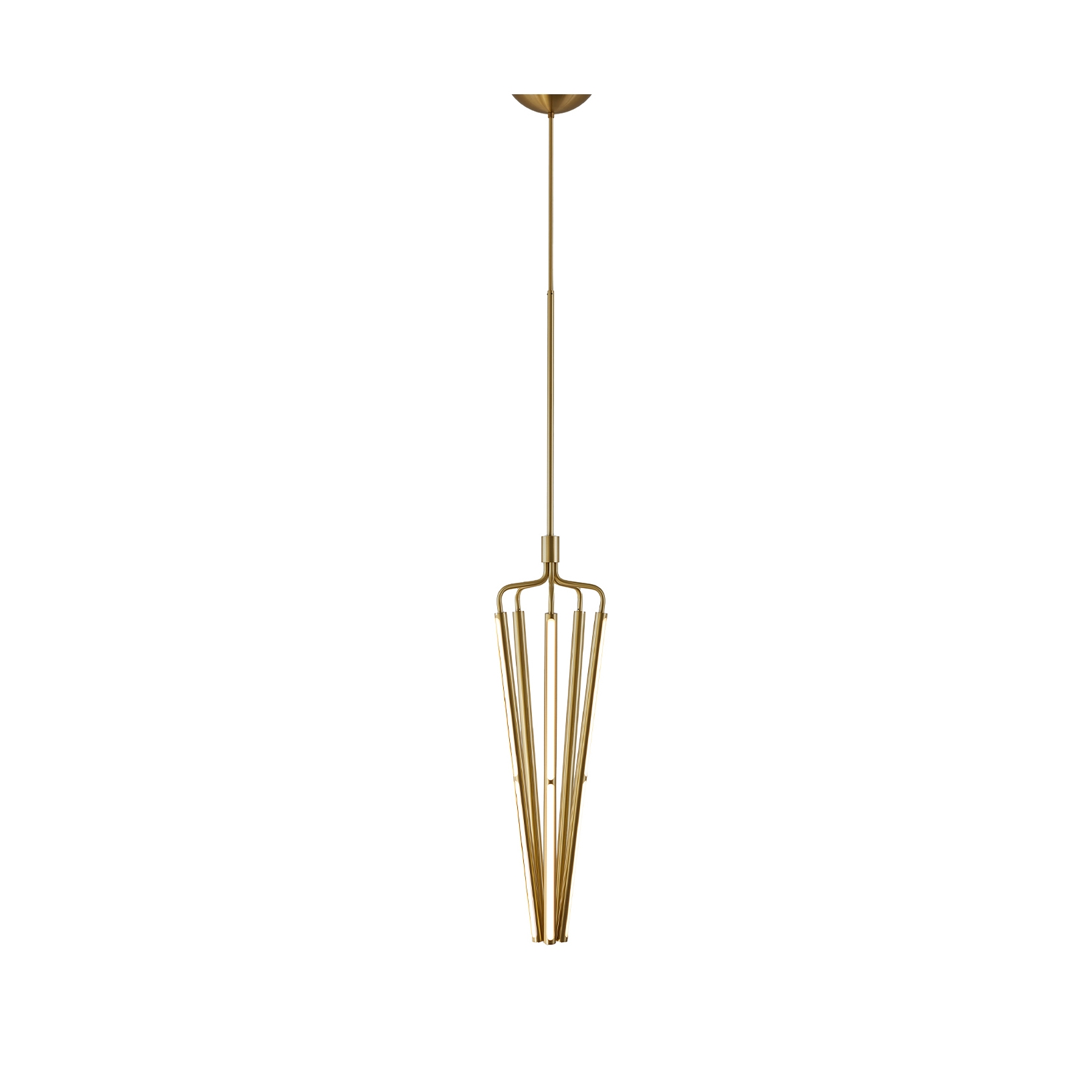 Bloomsbury 5 Chandelier – Long - Brass (Height 1655-2230mm)