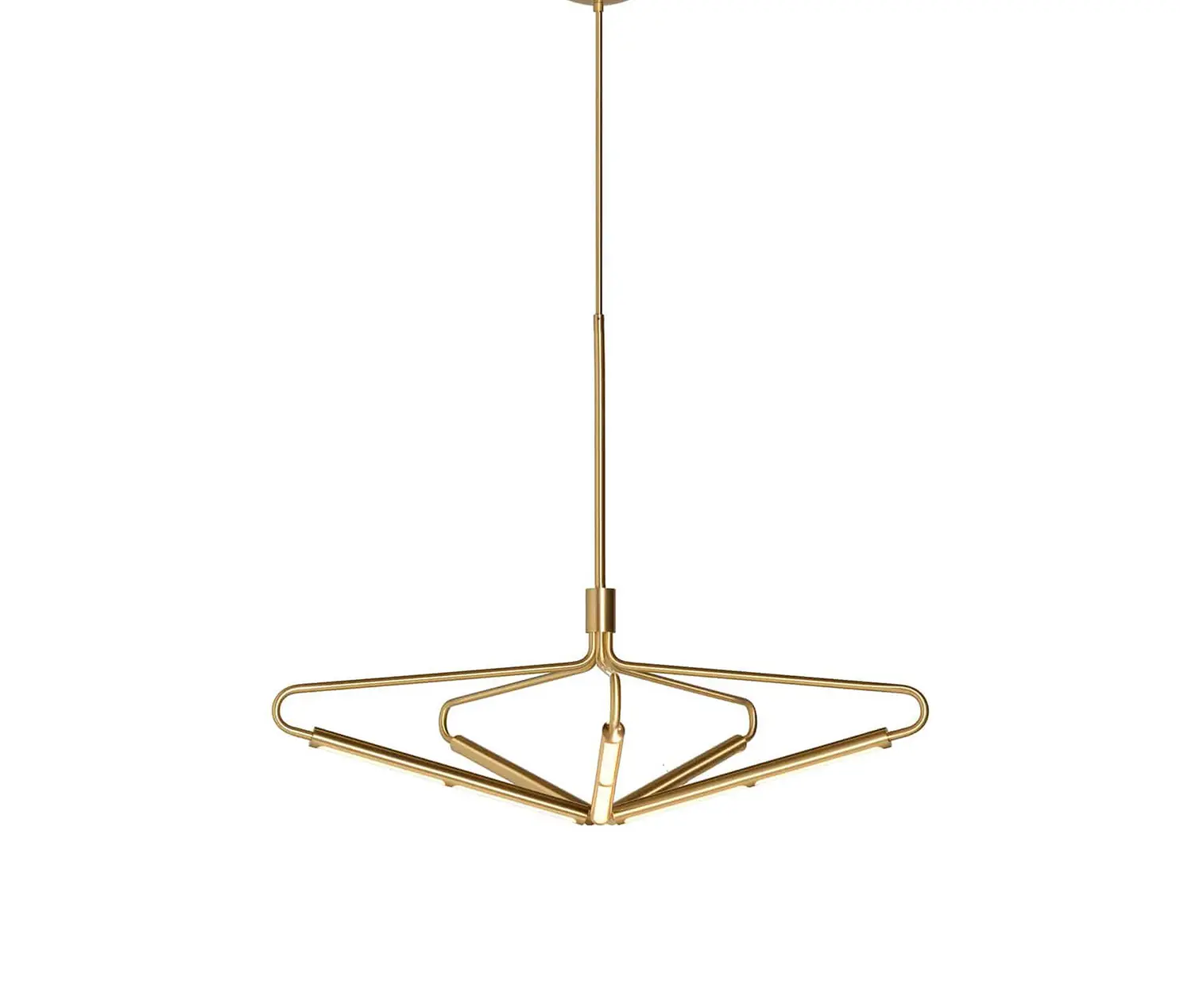 RUBN  - Bloomsbury 5 Chandelier – Wide - Brass (Height 990-1565)