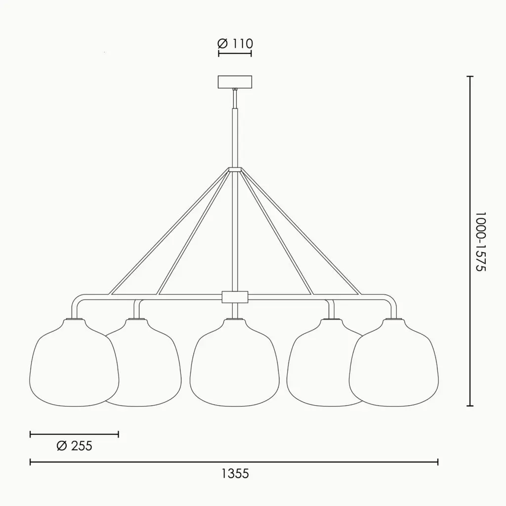 RUBN  - Holborn 5 Chandelier - Brass