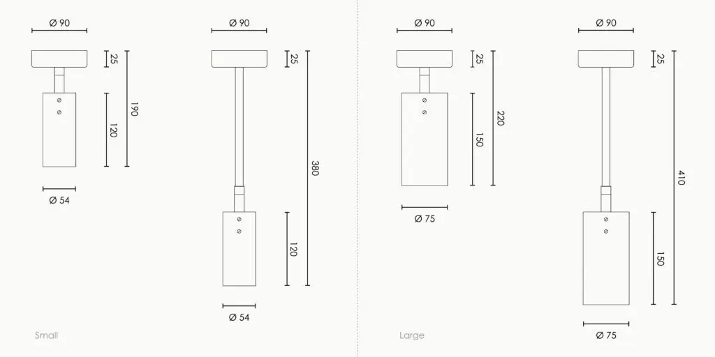 RUBN  - Joey Spot with Cup - Small - Brass (Height 380mm)