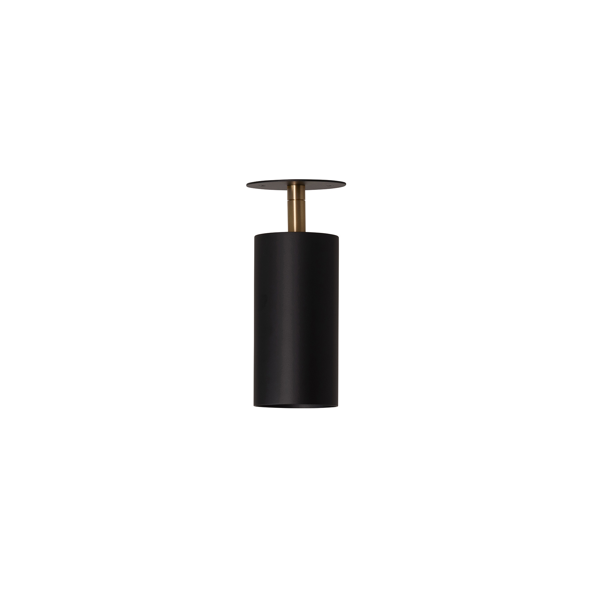 Display product Joey Spot with Plate - Large - Black/Brass (Height 195mm) from manufacturer RUBN 