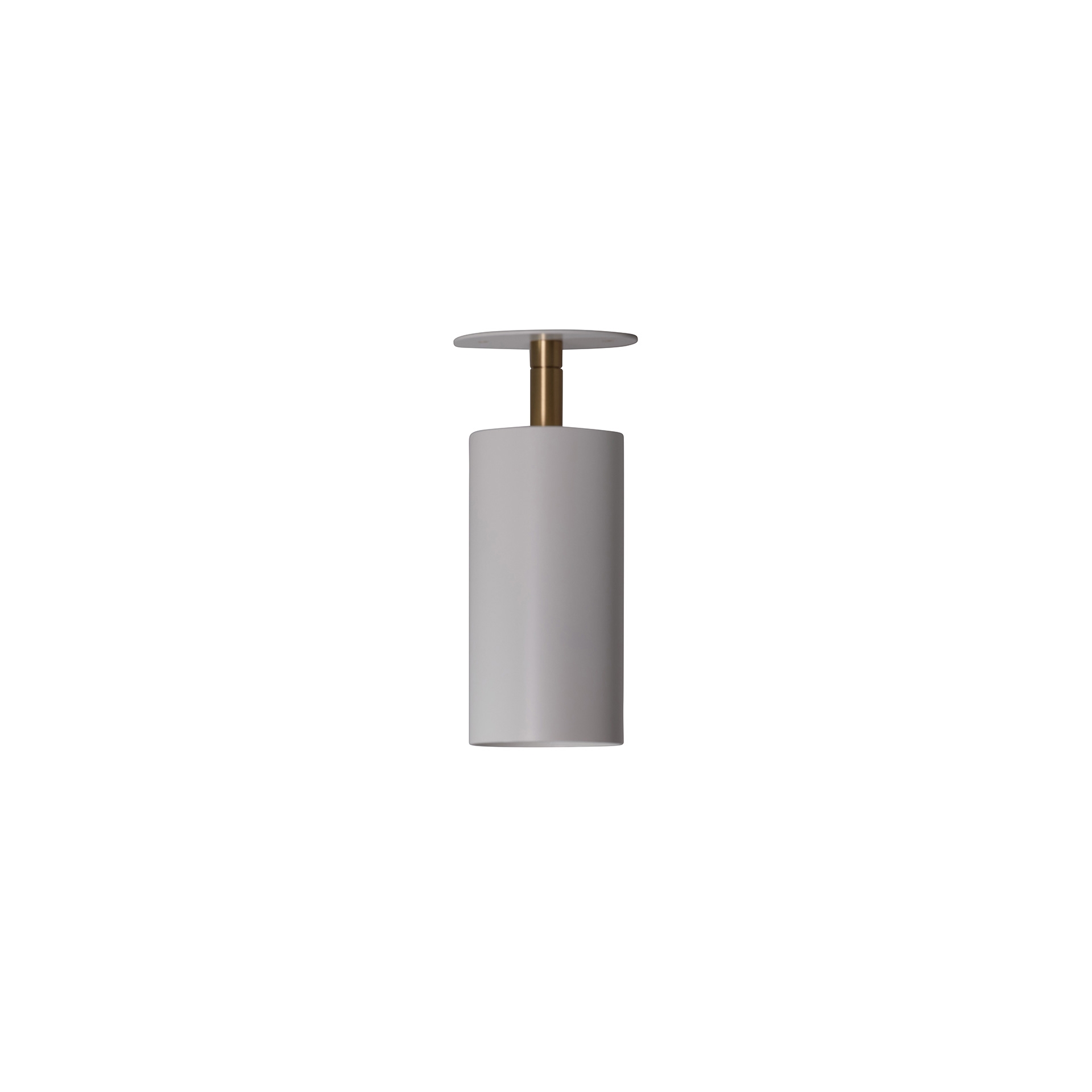 Joey Spot with Plate - Large - White/Brass (Height 195mm)