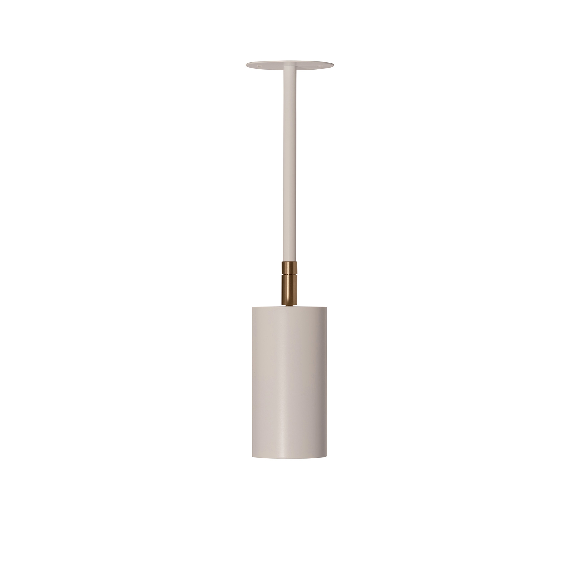 Joey Spot with Plate - Large - White/Brass (Height 385mm)