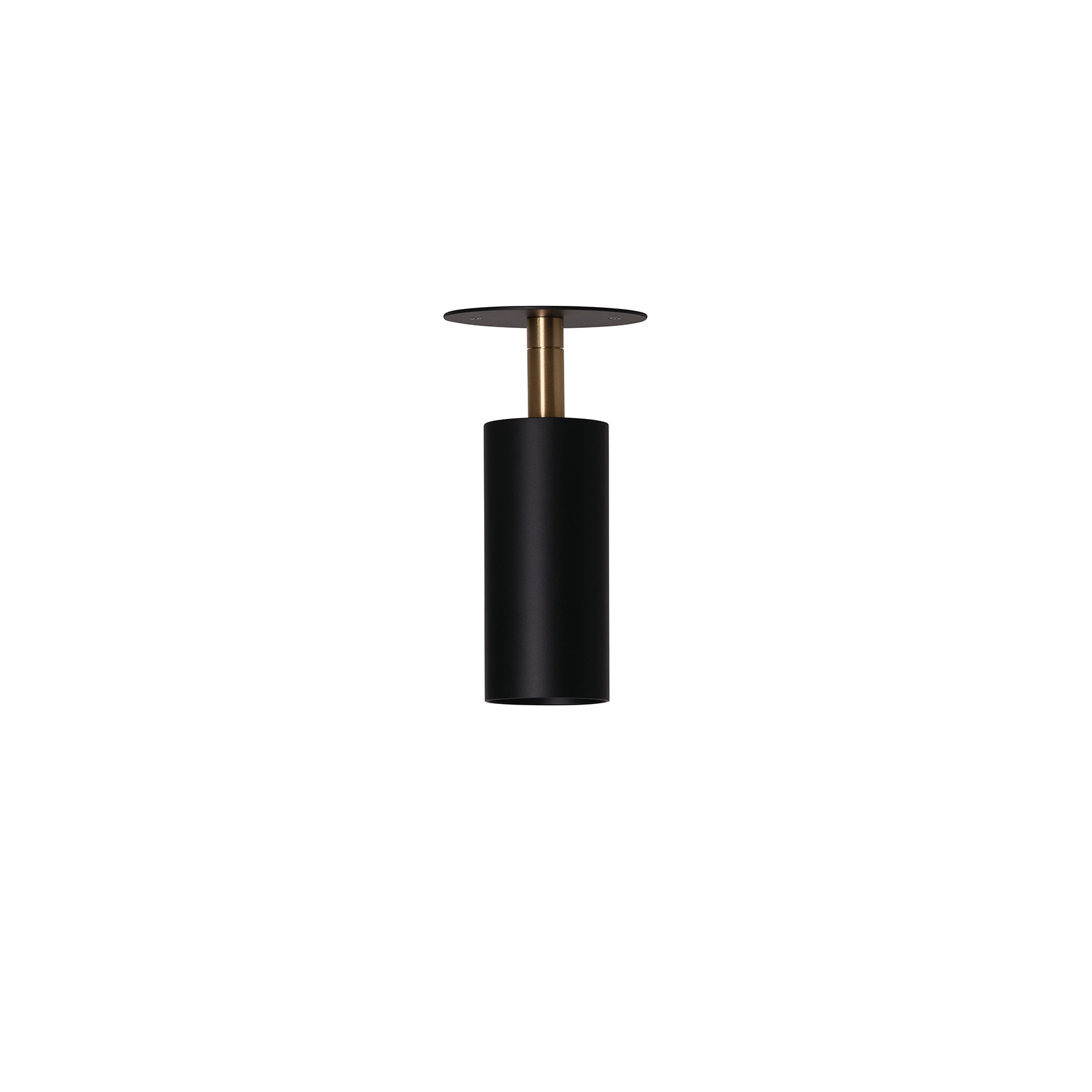 Joey Spot with Plate - Small - Black/Brass (Height 165mm)