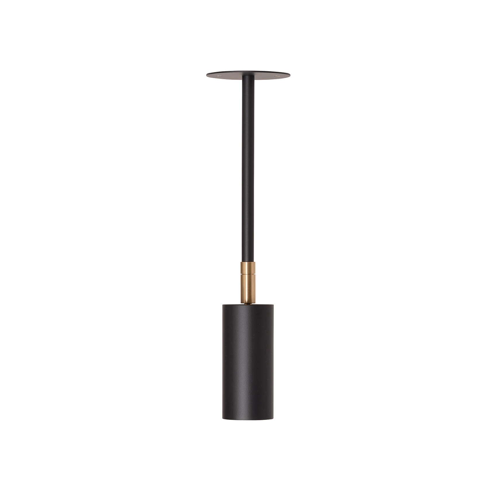 Joey Spot with Plate - Small - Black/Brass (Height 355mm)