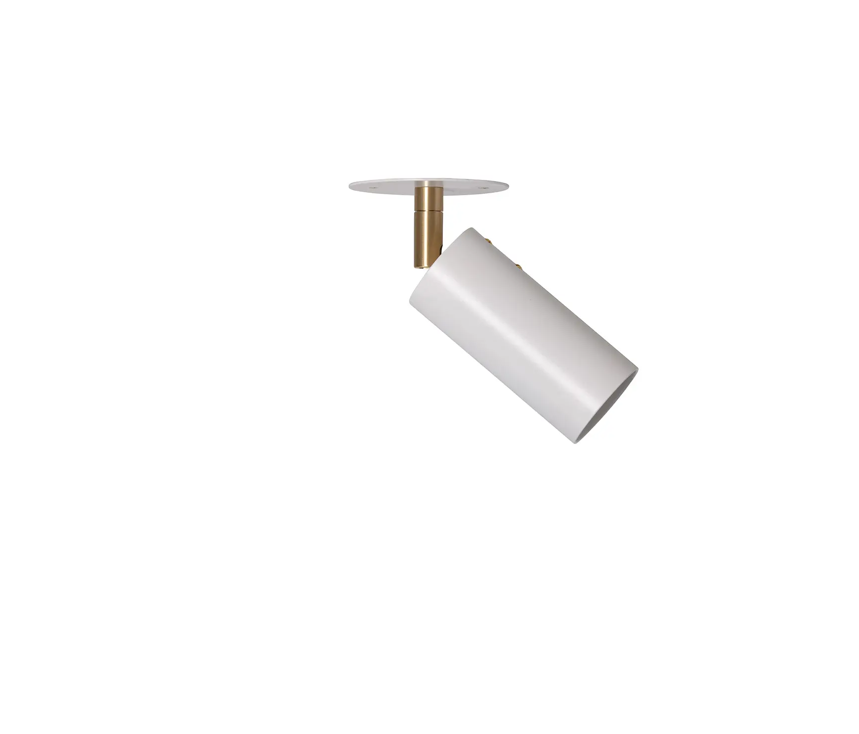 RUBN  - Joey Spot with Plate - Small - White/Brass (Height 165mm)