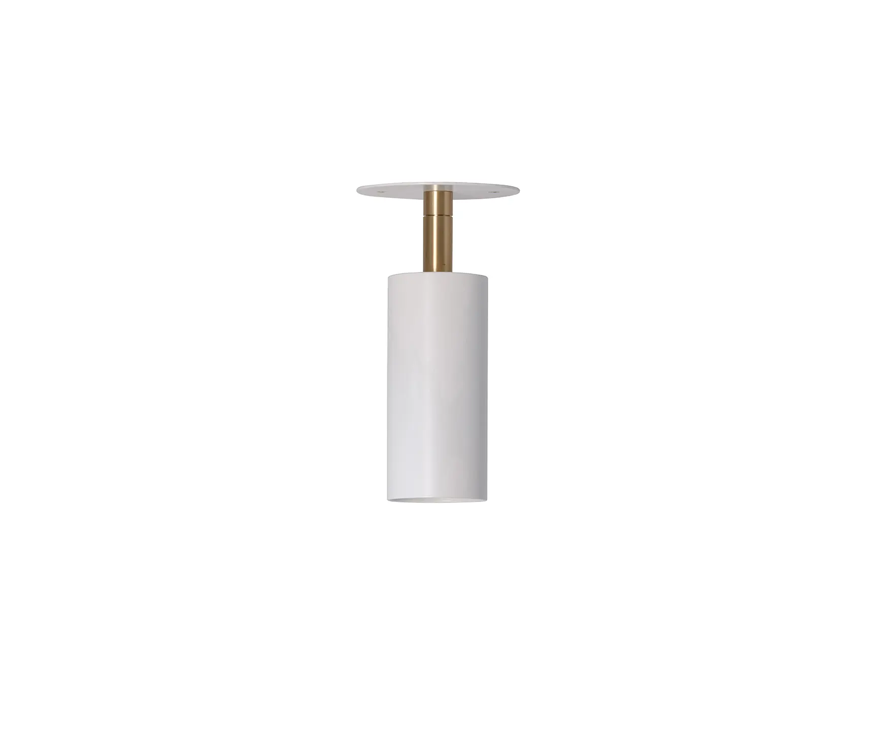 RUBN  - Joey Spot with Plate - Small - White/Brass (Height 165mm)