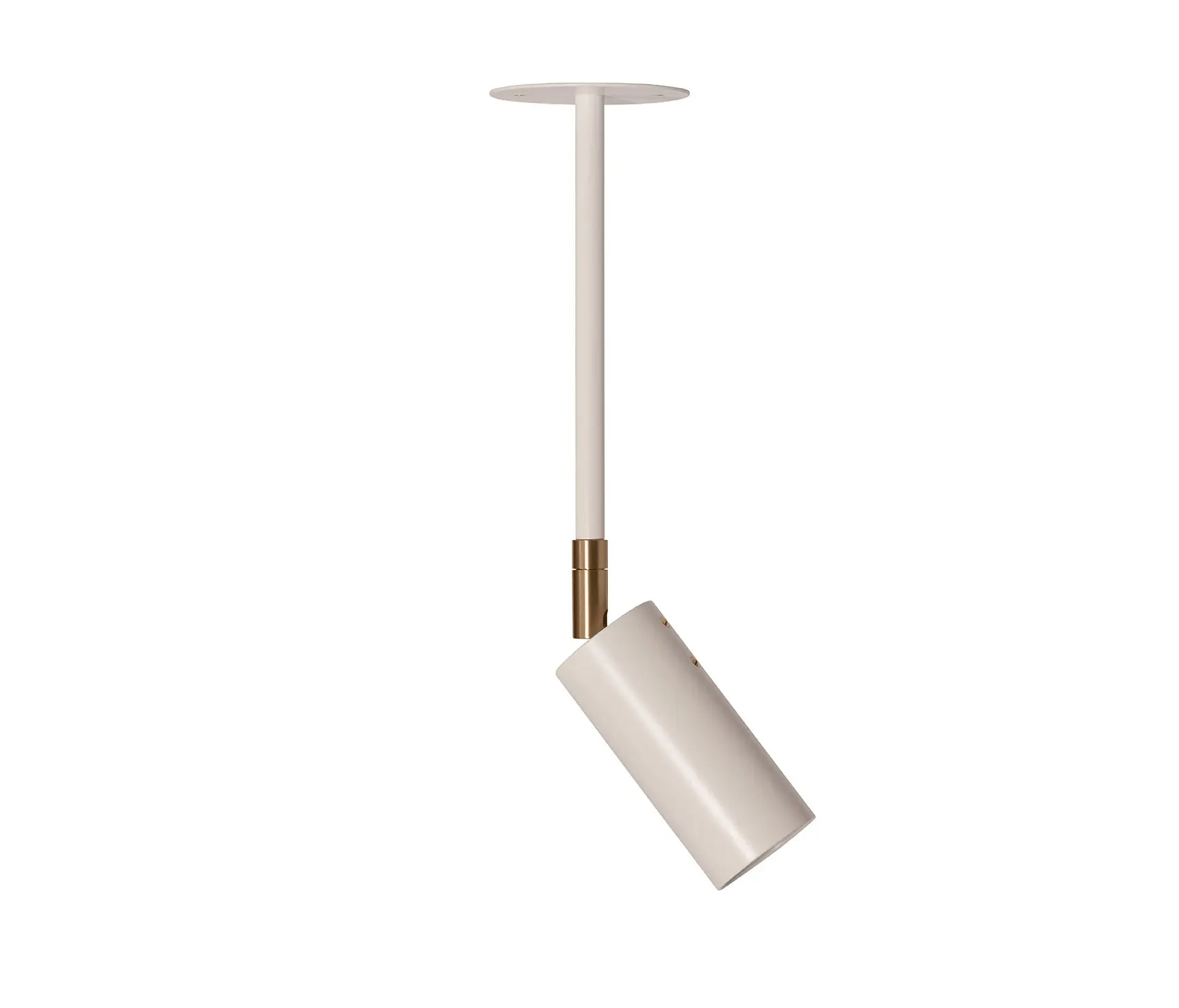 RUBN - Joey Spot with Plate - Small - White/Brass (Height 355mm)