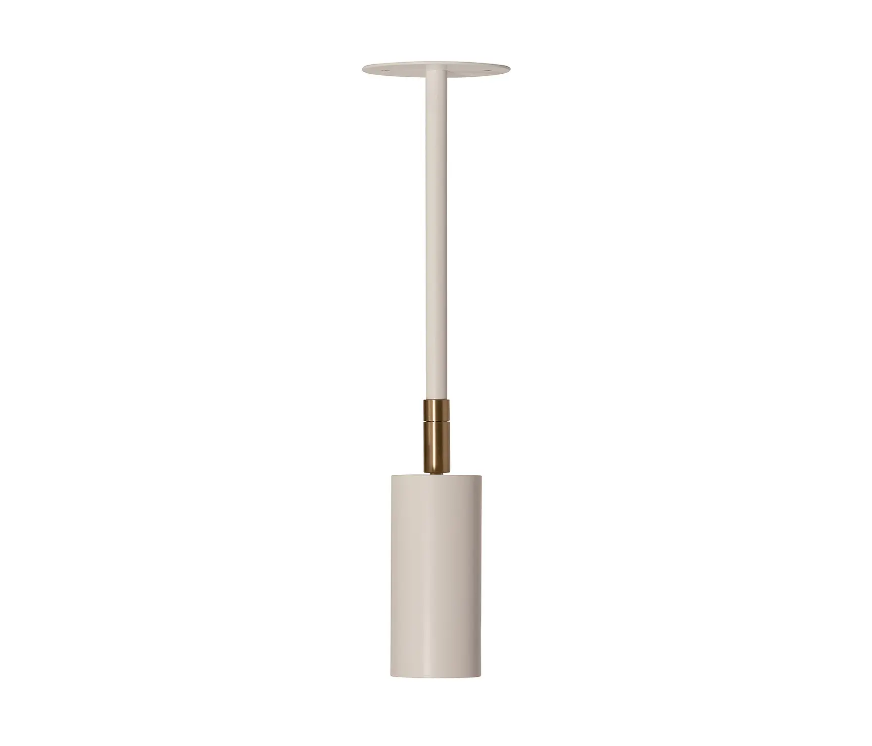 RUBN - Joey Spot with Plate - Small - White/Brass (Height 355mm)