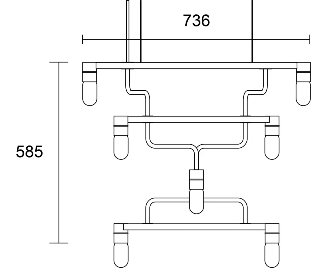 RUBN  - Kennedy Chandelier - Brass
