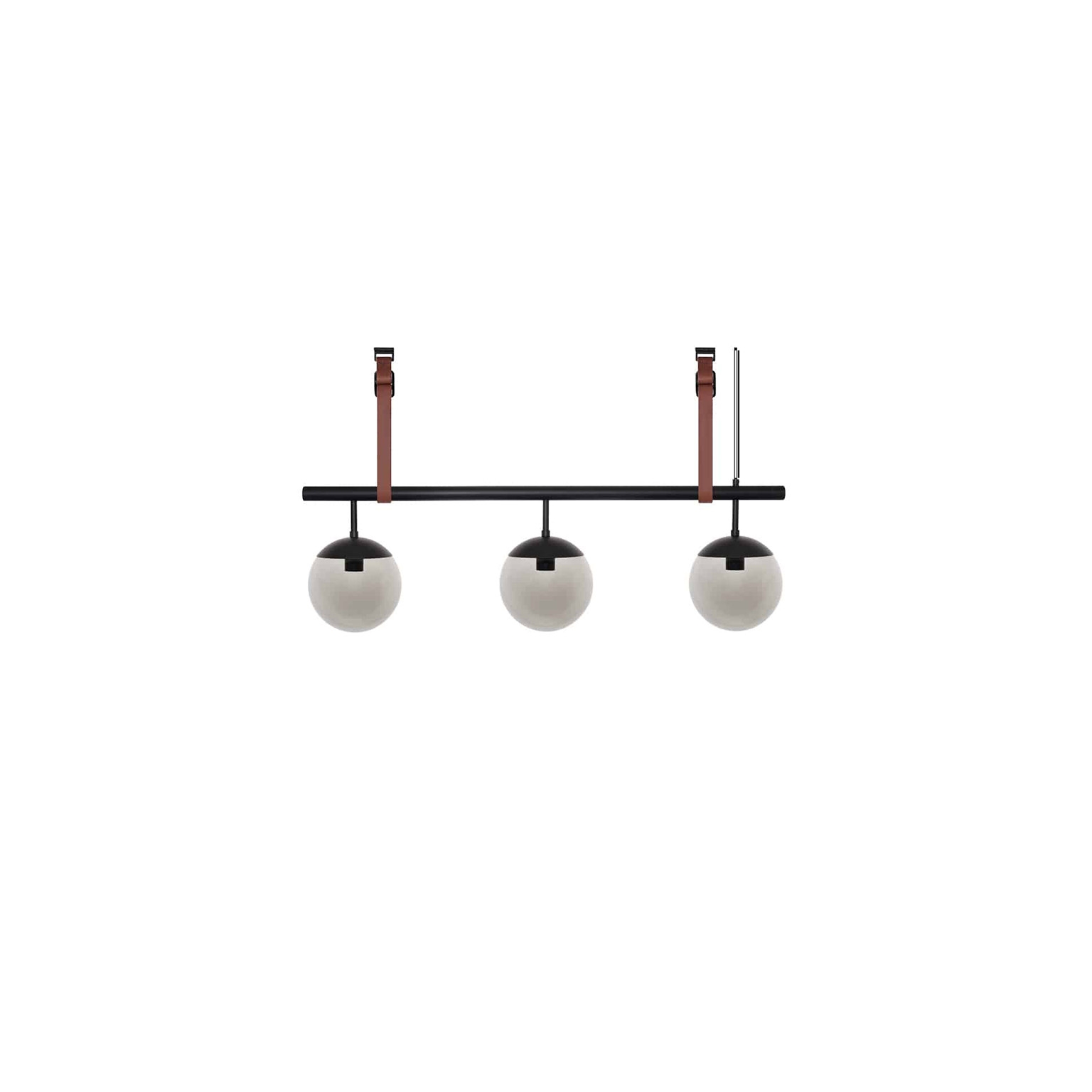 Long Lord 3 Pendant - Black/Smoke - Brown Leather