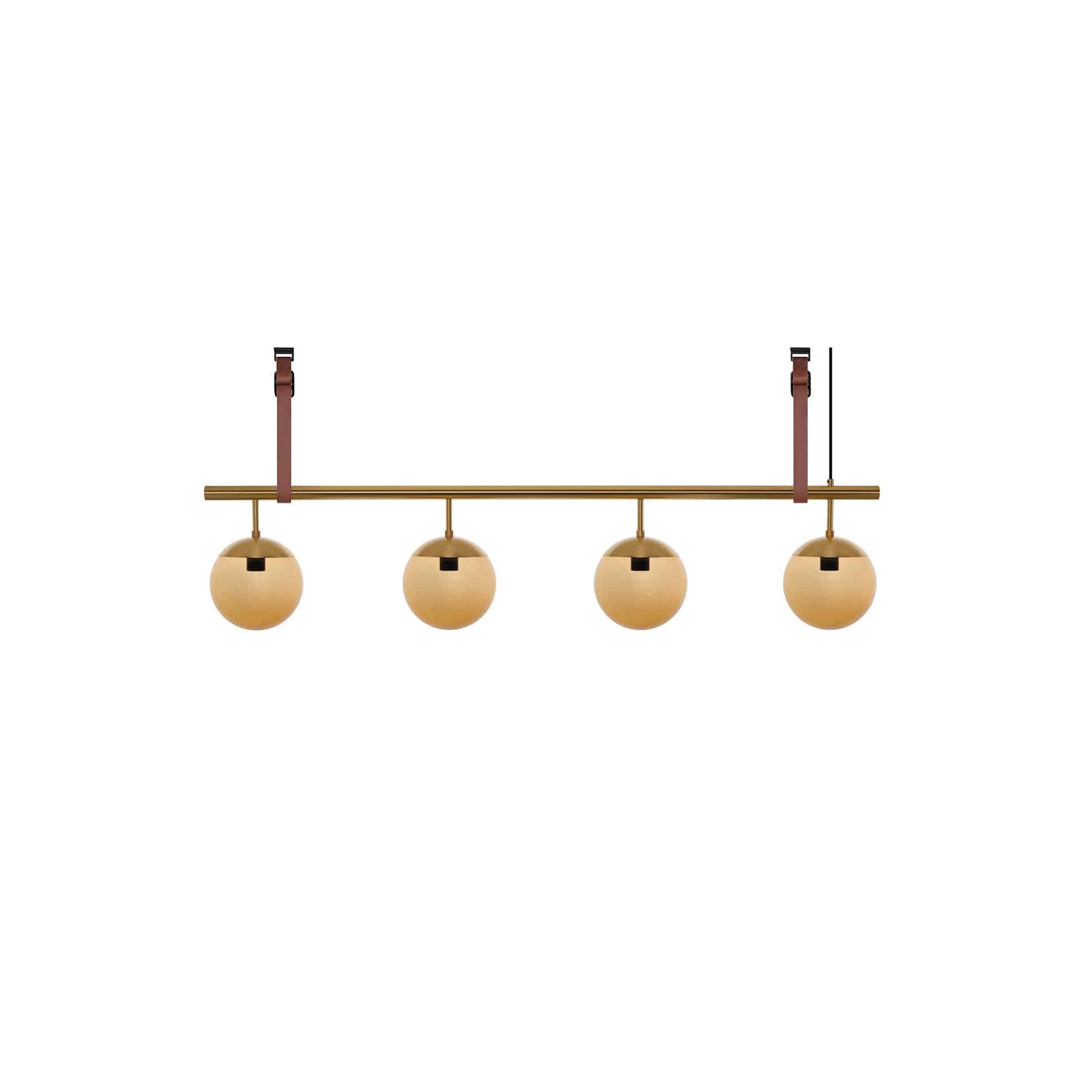 Mostrar el producto Long Lord 4 Pendant - Brass/Brown - Brown Leather del fabricante RUBN 