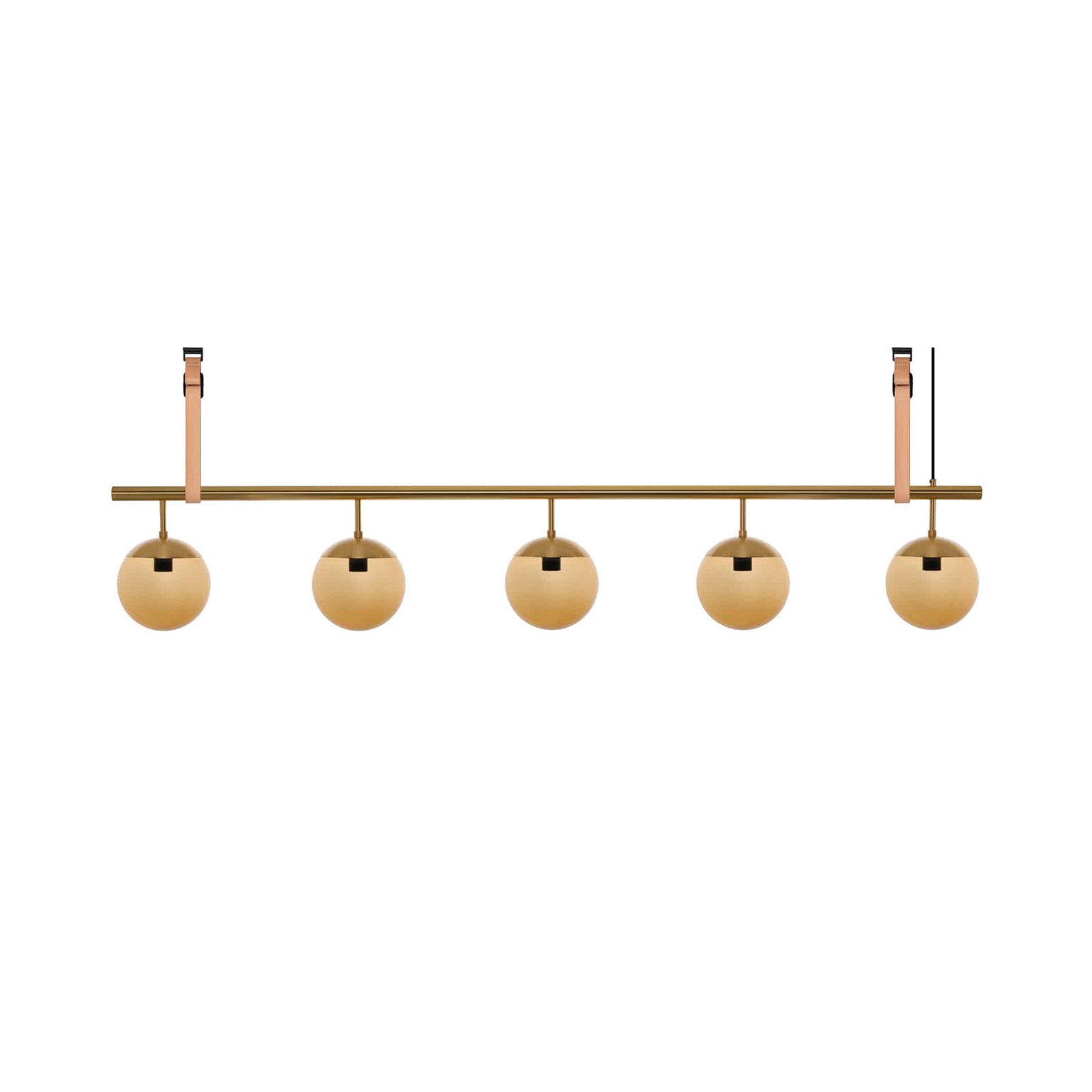 Long Lord 5 Pendant - Brass/Brown - Nature Leather