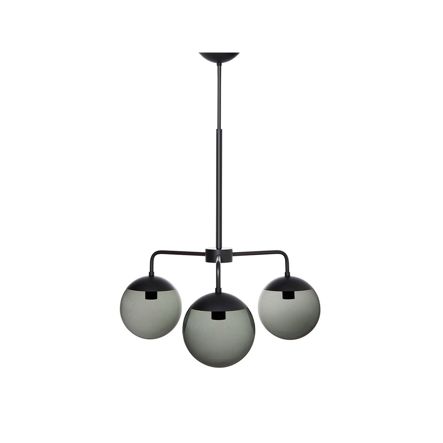 Lord 3 Chandelier - Black/Smoke (Height 650-925mm)