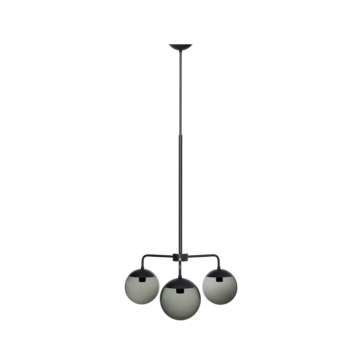Lord 3 Chandelier - Black/Smoke (Height 950-1525mm)