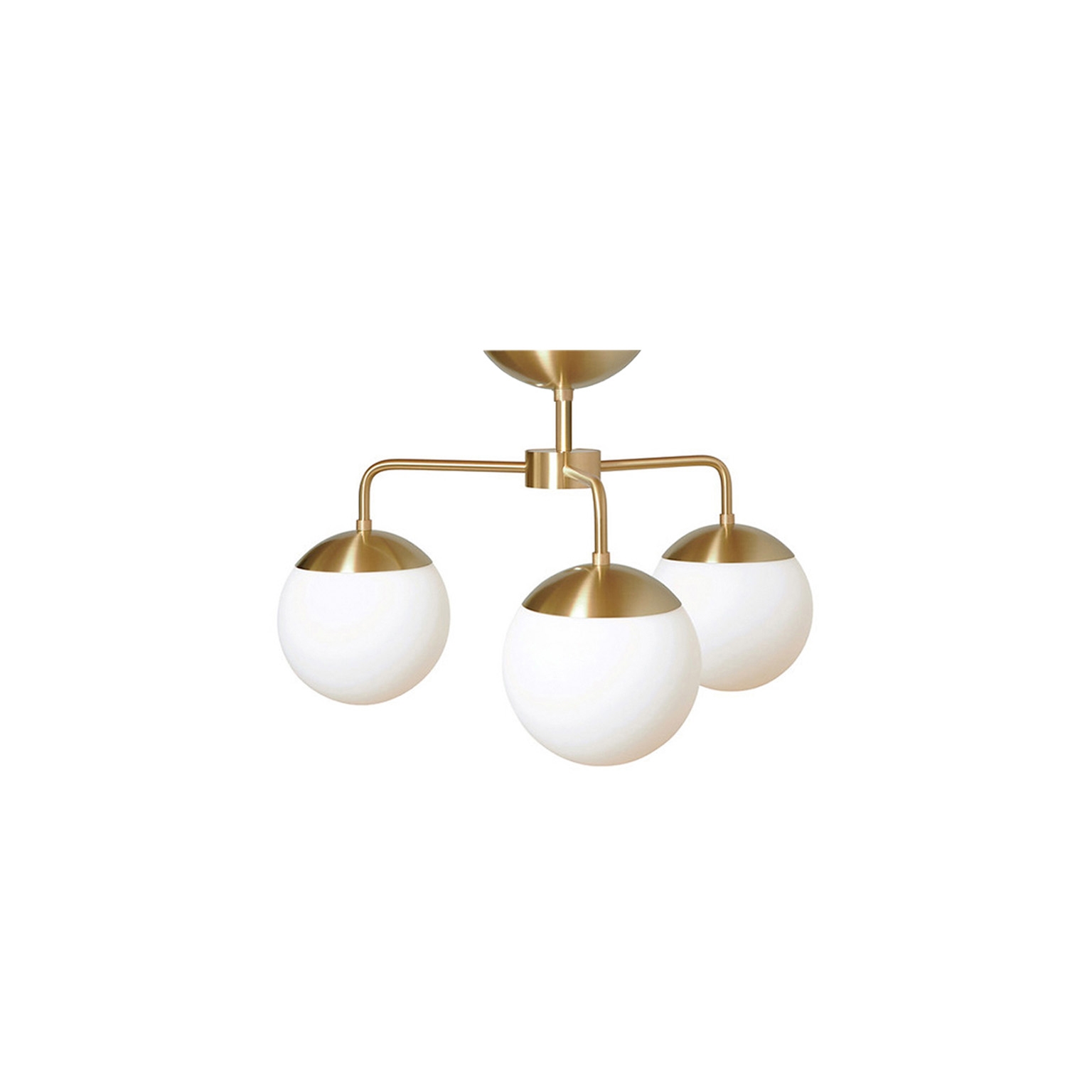 Lord 3 Chandelier - Brass/Opal (Height 390mm)