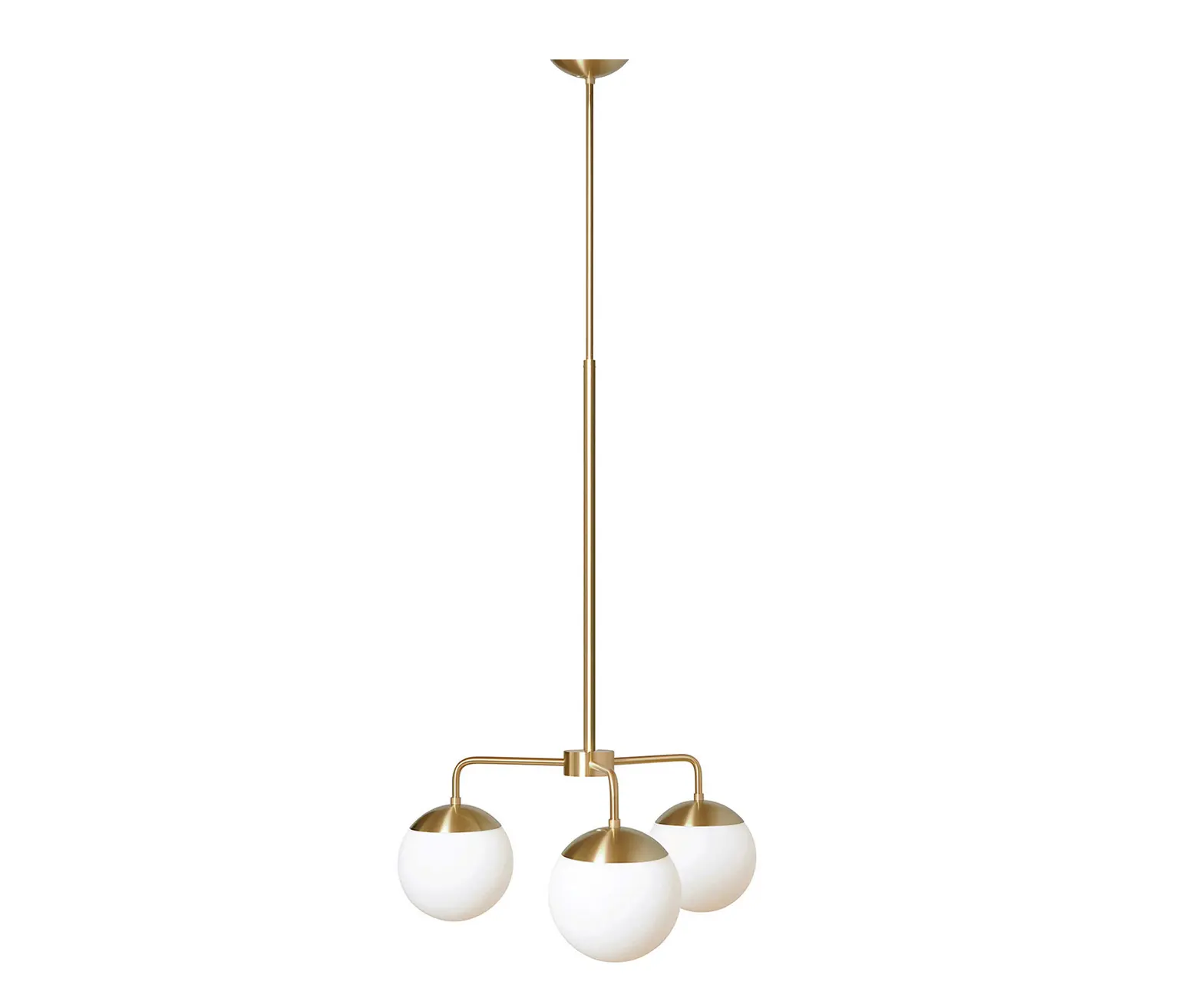 RUBN  - Lord 3 Chandelier - Brass/Opal (Height 950-1525mm)