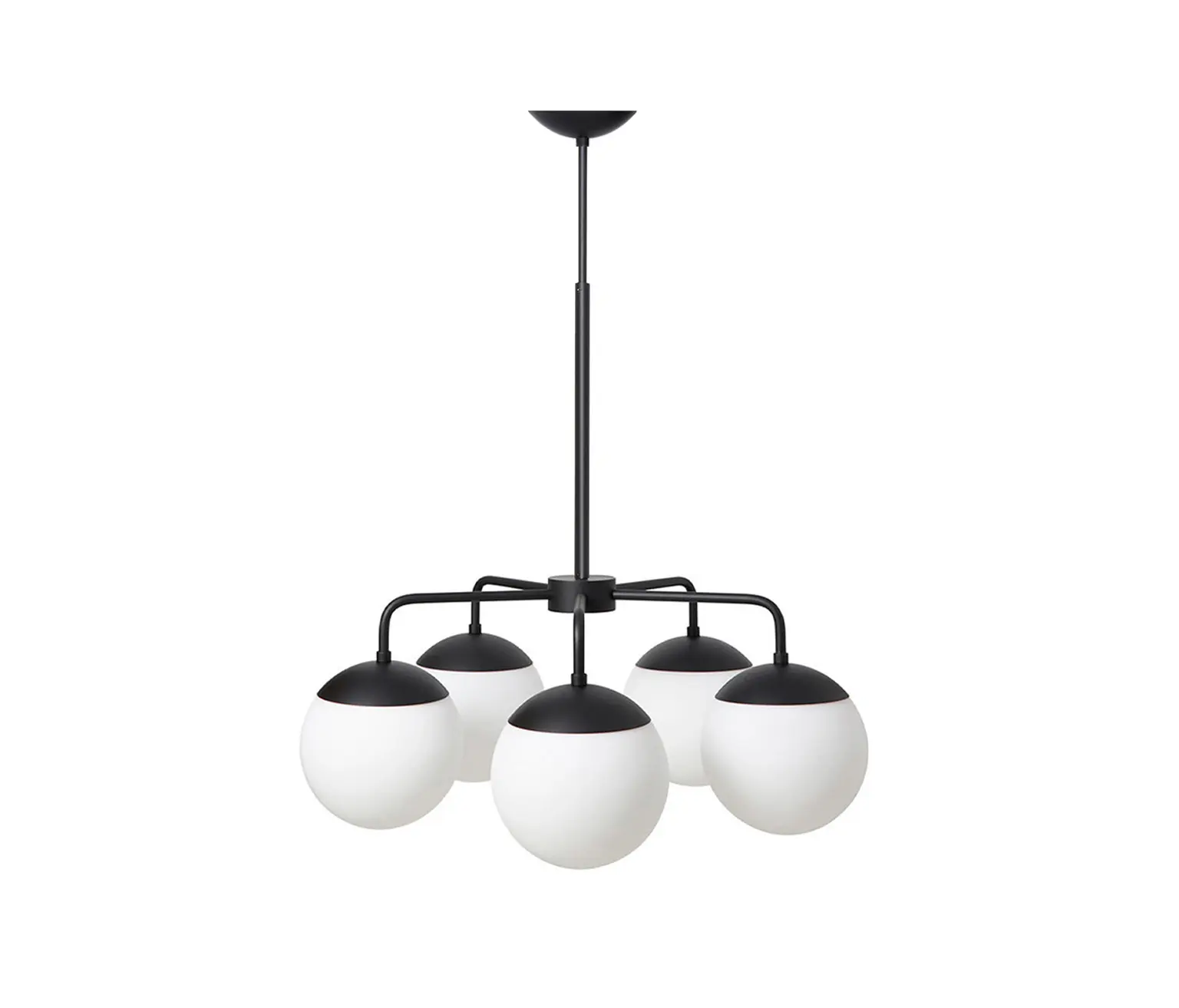 RUBN  - Lord 5 Chandelier - Black/Opal (Height 650-925mm)