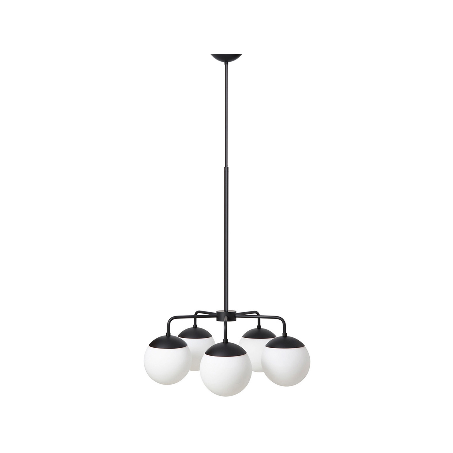 Mostra il prodotto Lord 5 Chandelier - Black/Opal (Height 950-1525mm) del produttore RUBN 