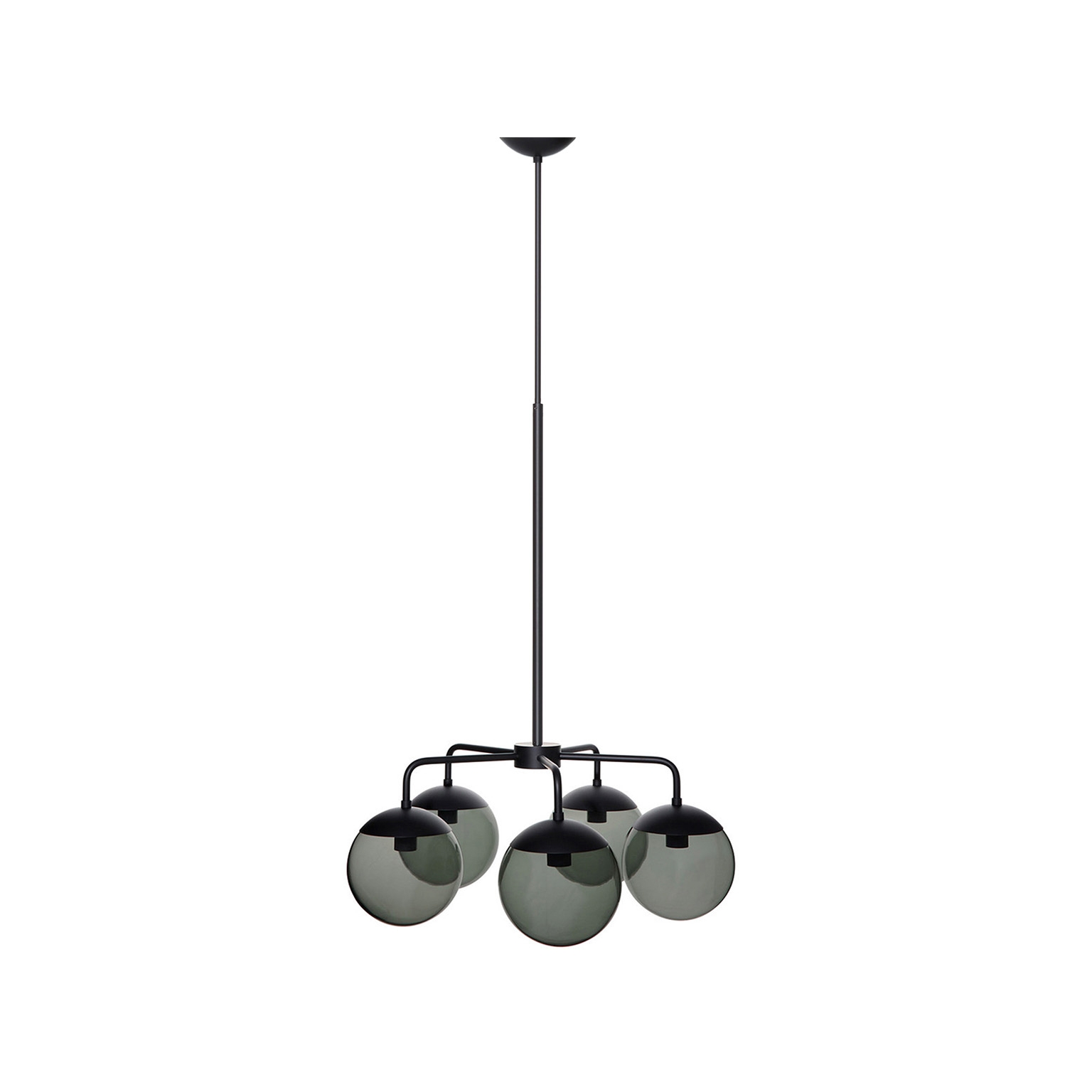 Lord 5 Chandelier - Black/Smoke (Height 950-1525mm)
