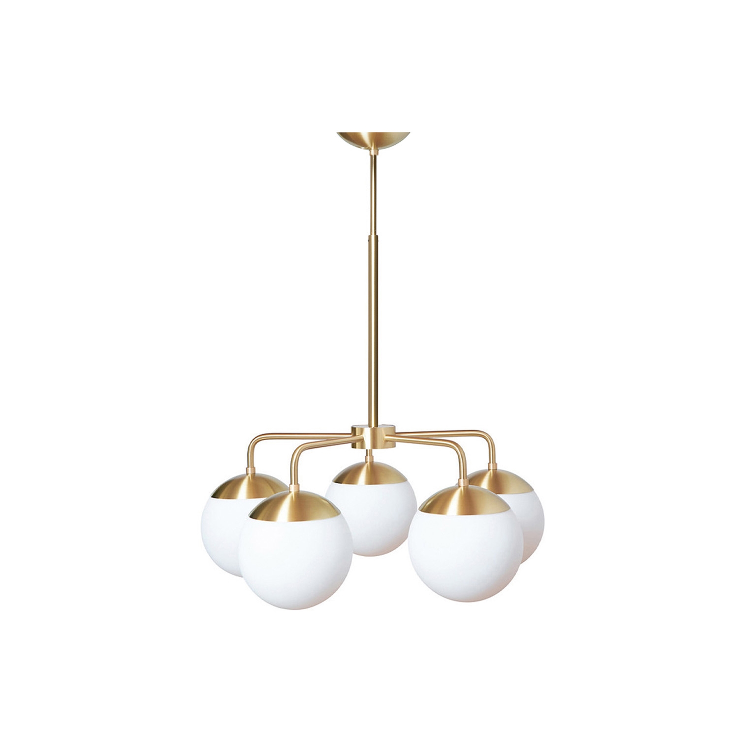 Mostrar el producto Lord 5 Chandelier - Brass/Opal (Height 650-925mm) del fabricante RUBN 