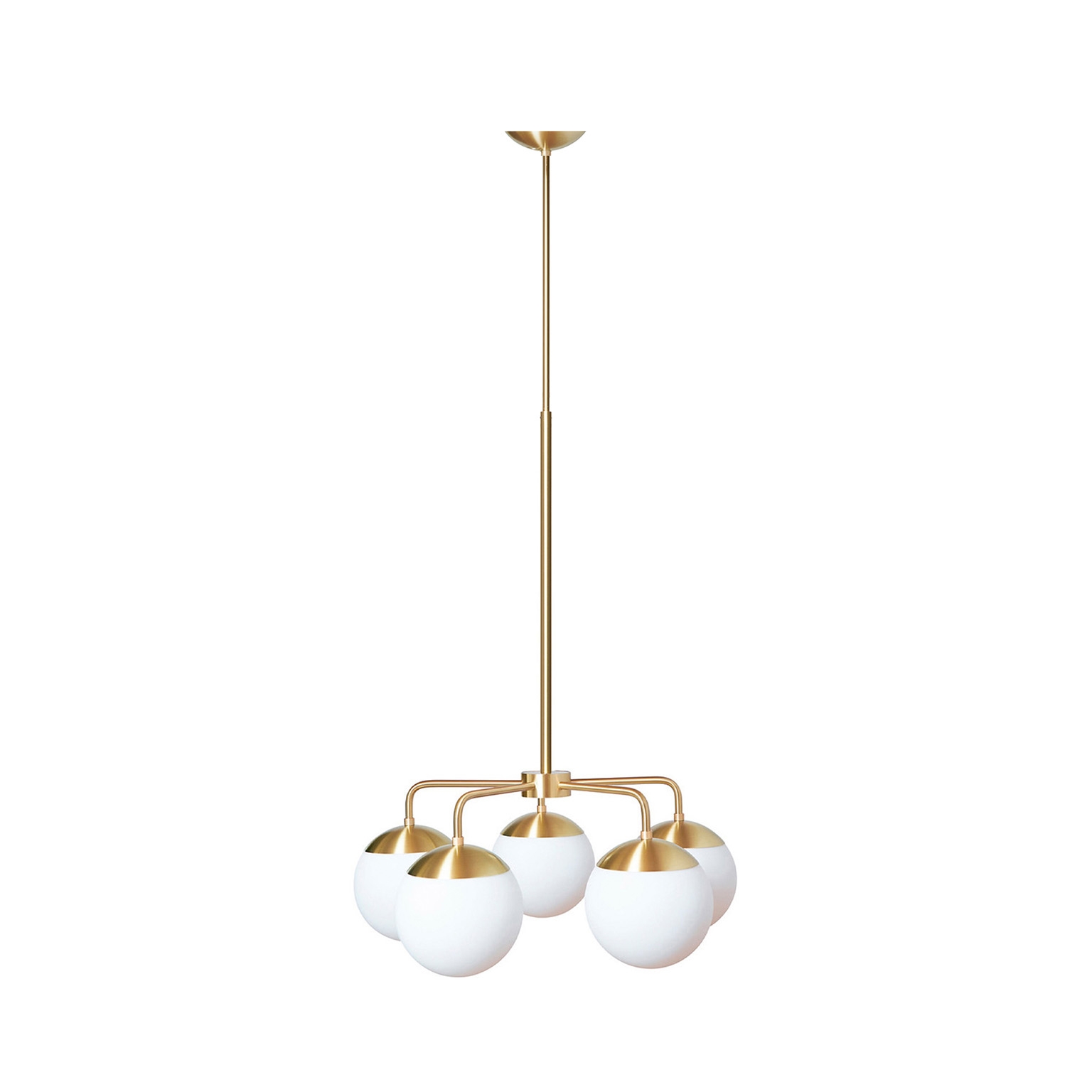 Afficher le produit Lord 5 Chandelier - Brass/Opal (Height 950-1525mm) du fabricant RUBN 