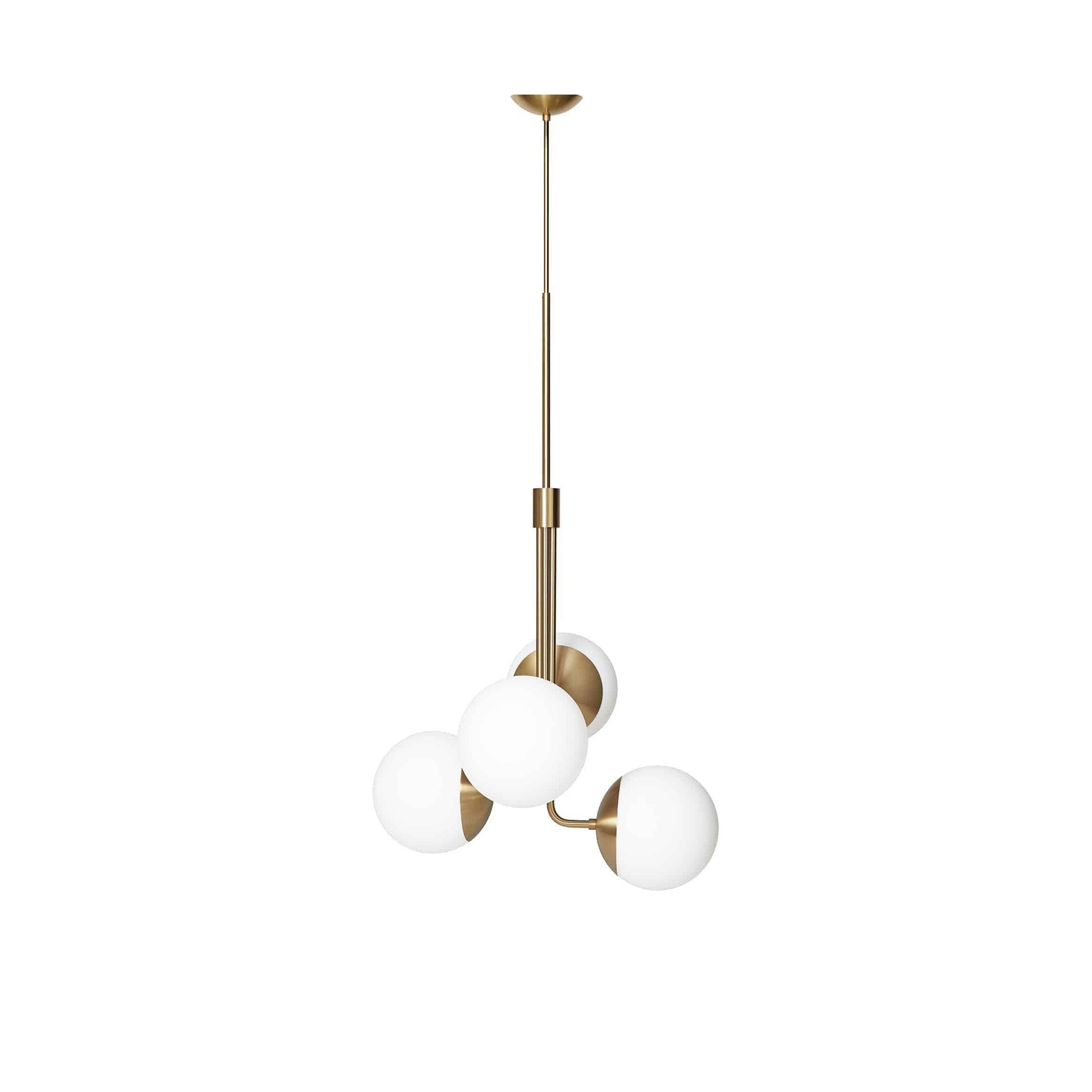 Display product Lord Bouquet Chandelier - Brass/Opal (1295-1870mm) from manufacturer RUBN 